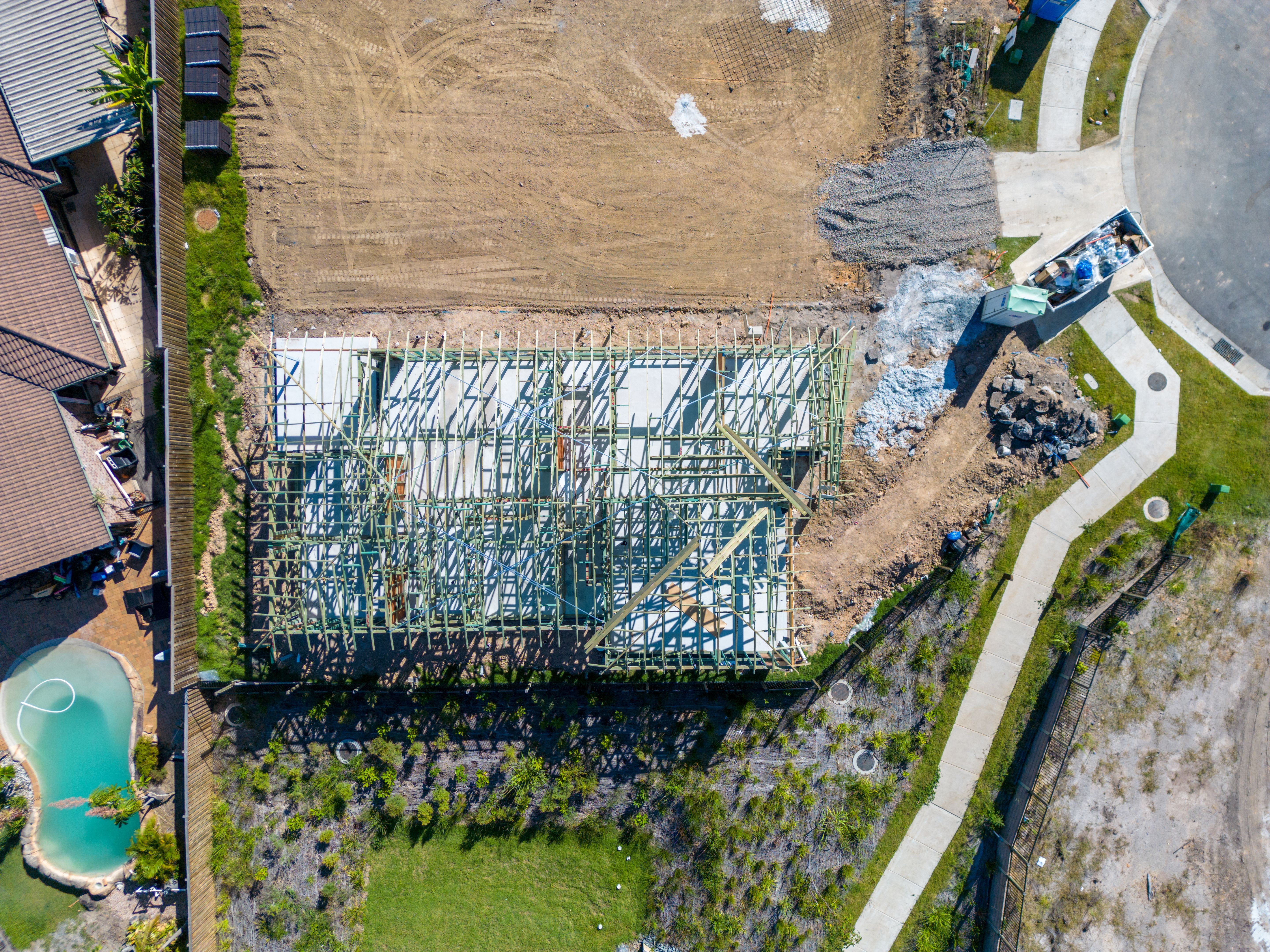 House under construction on housing estate development House under construction on housing estate development