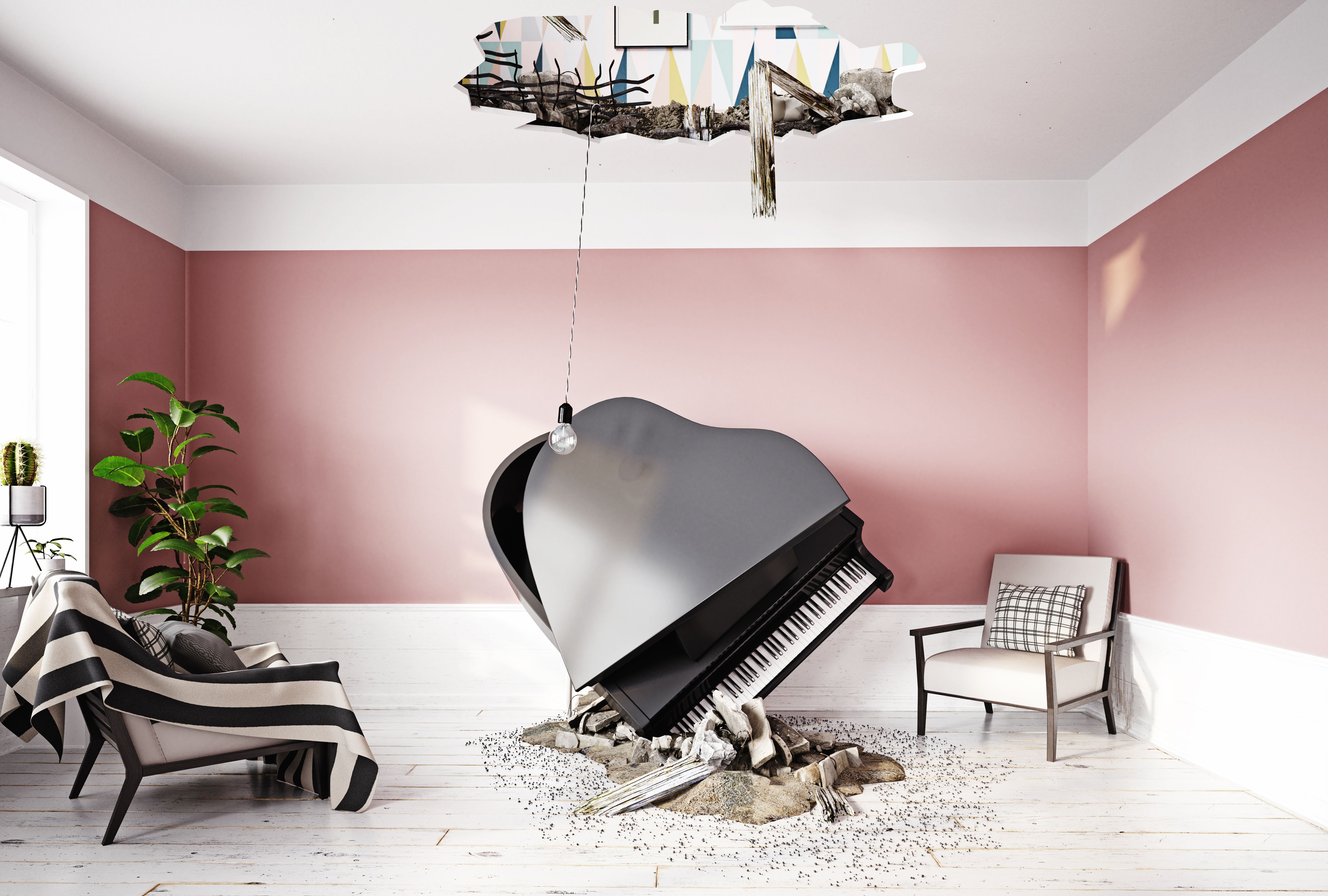 broken piano