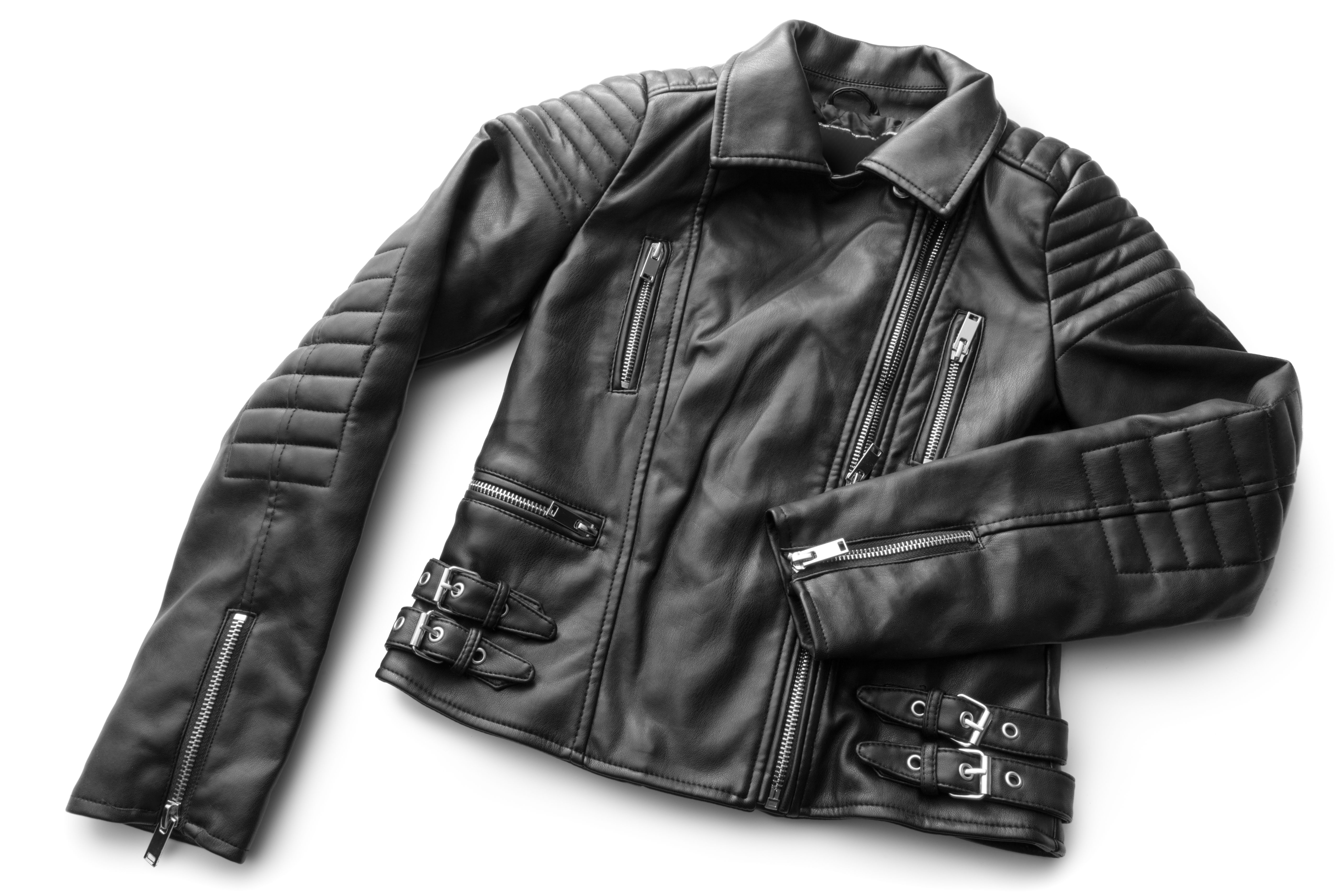 fashionable leather jacket fit