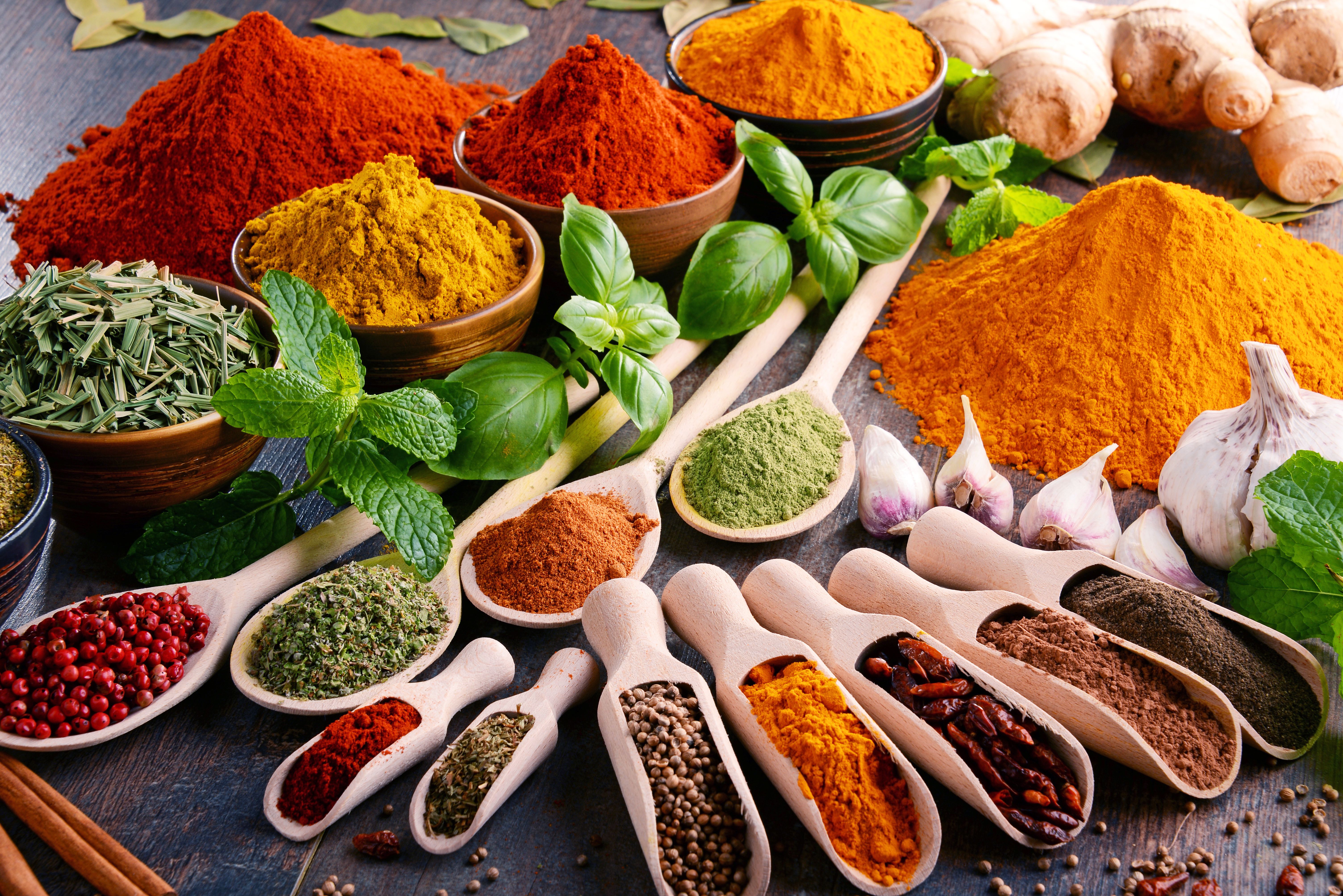 spices on a table