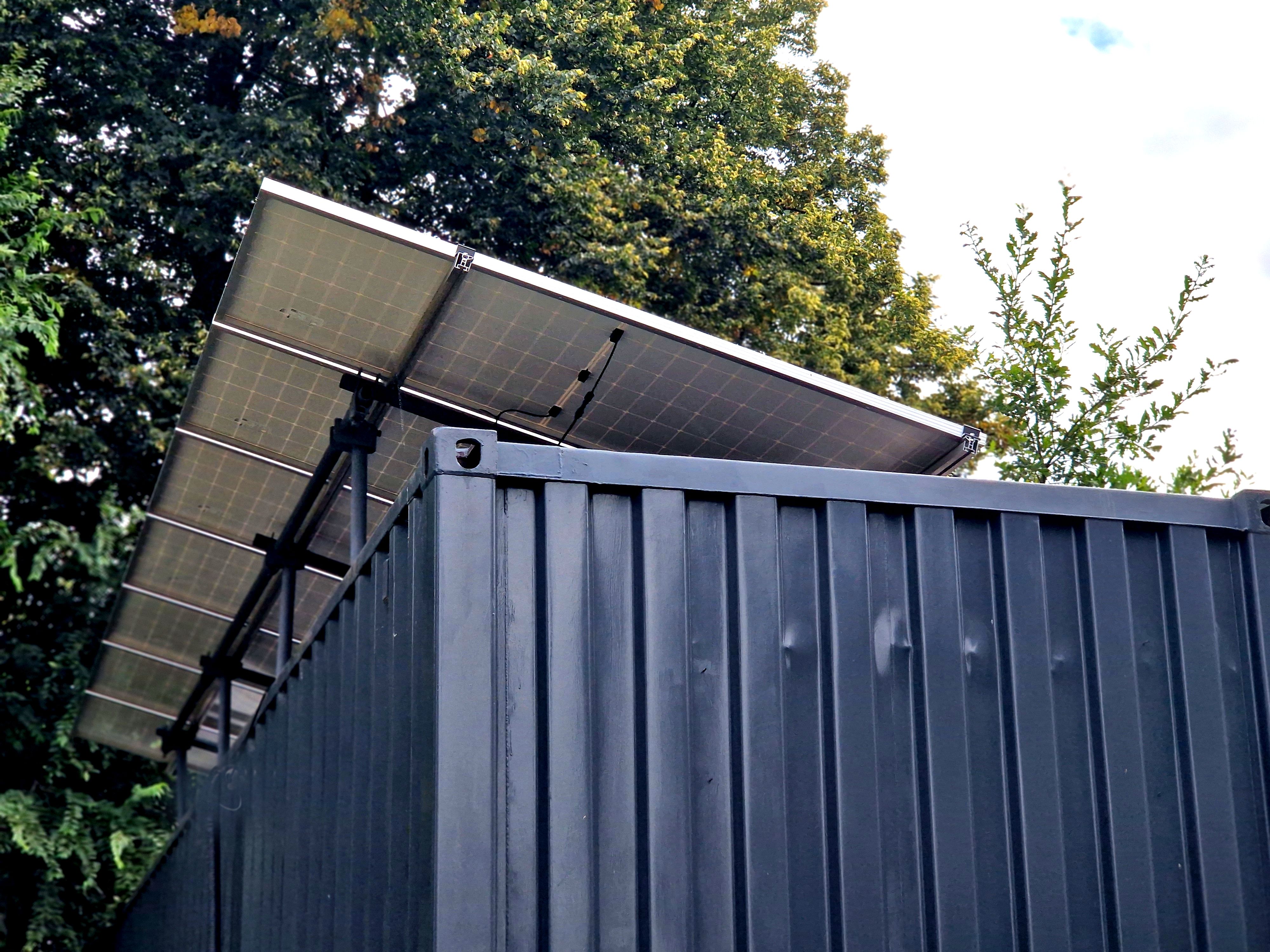container home solar panels