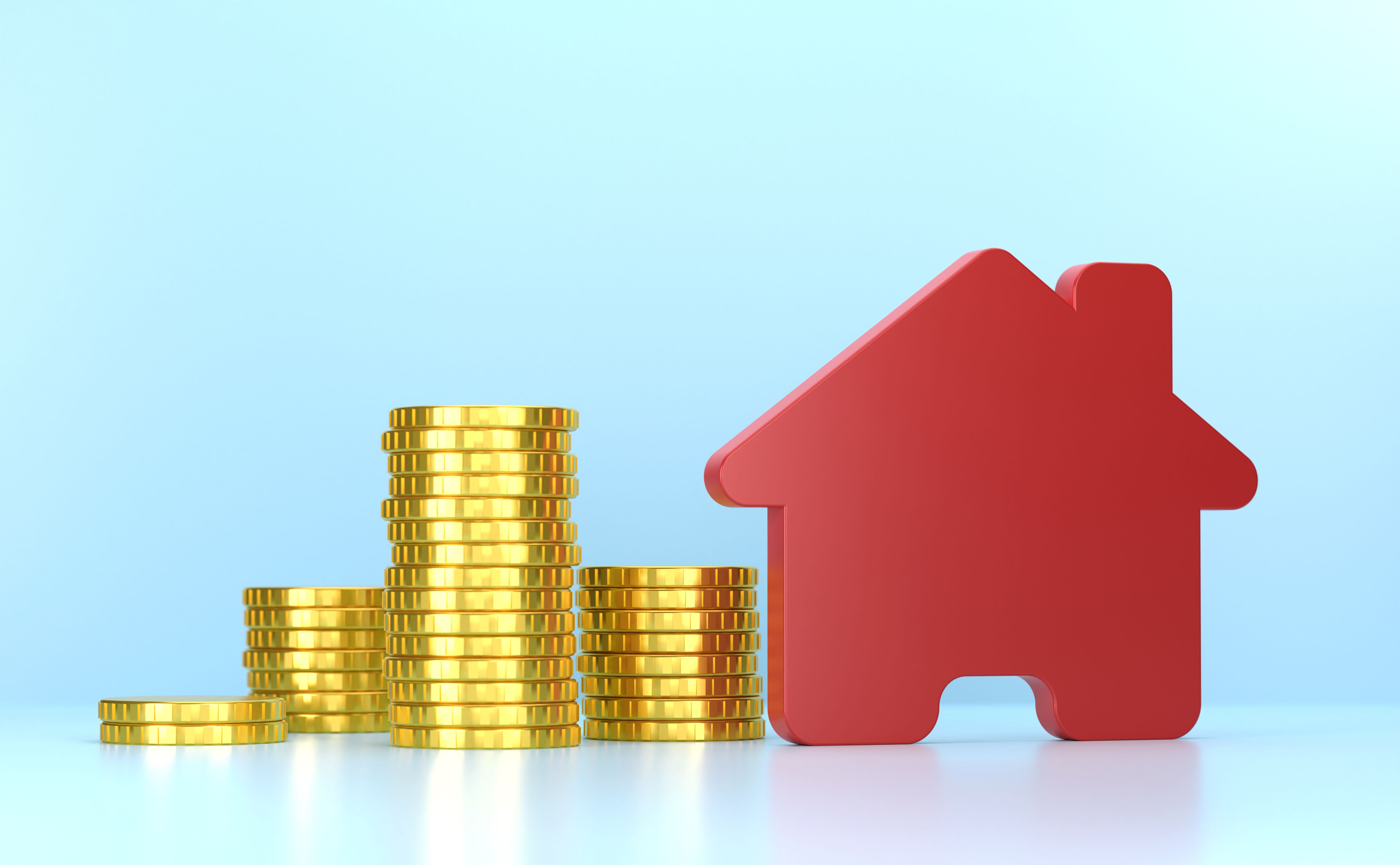 Gold Coins And Home Icon Gold Coins And Home Icon