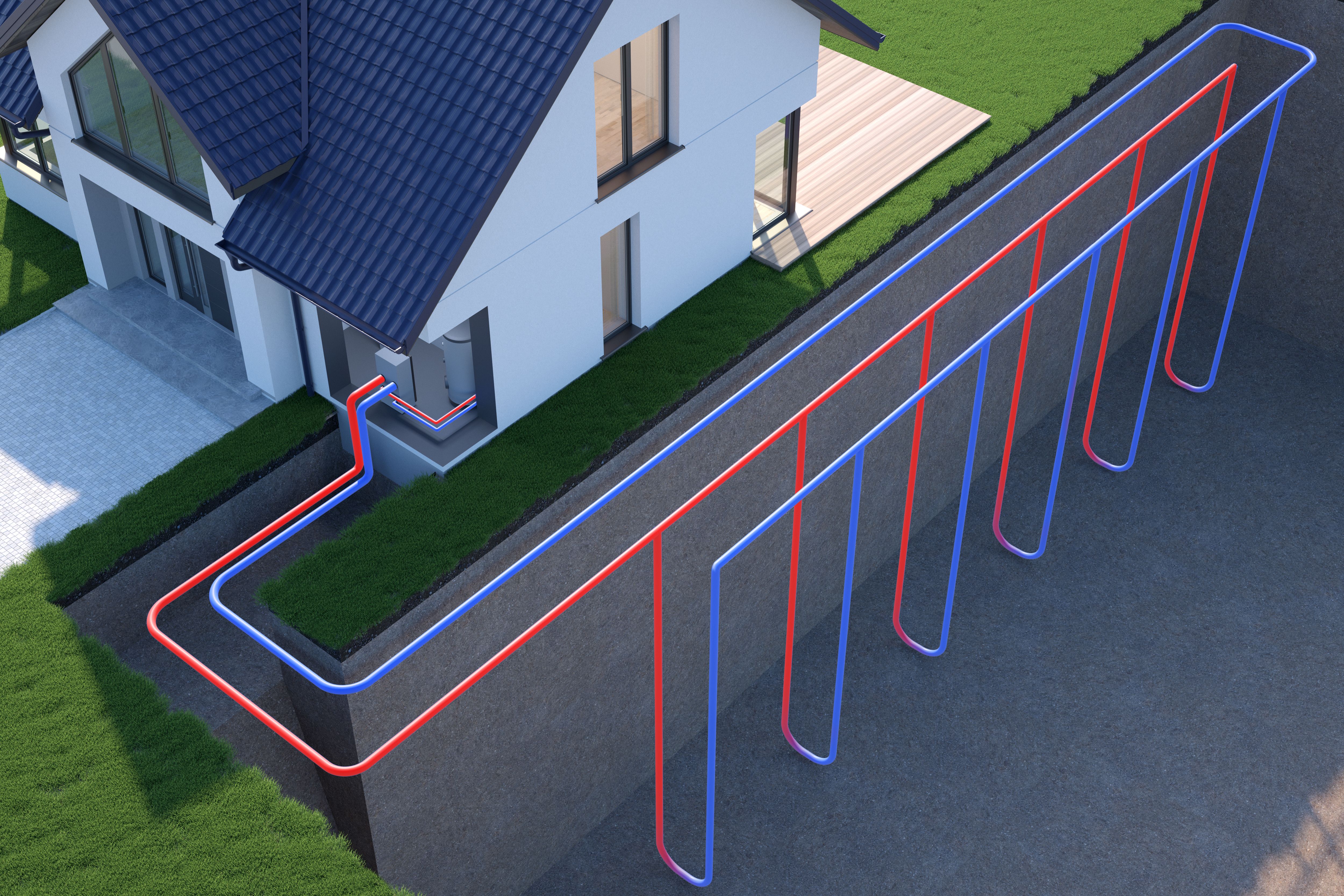 Heat Pump, vertical ground source