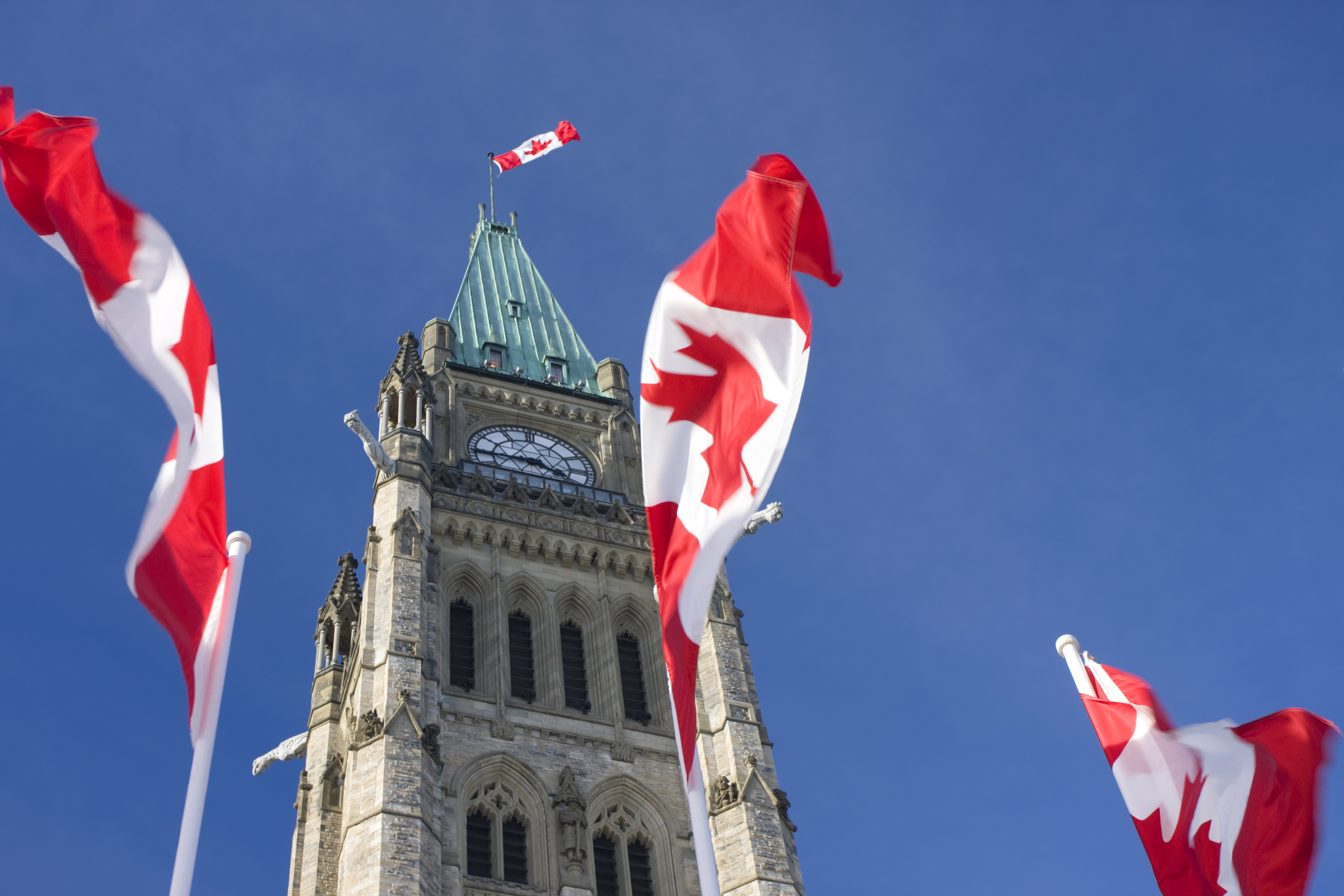 Parliament of Canada, Peace Tower, Canadian Flags Parliament of Canada, Peace Tower, Canadian Flags