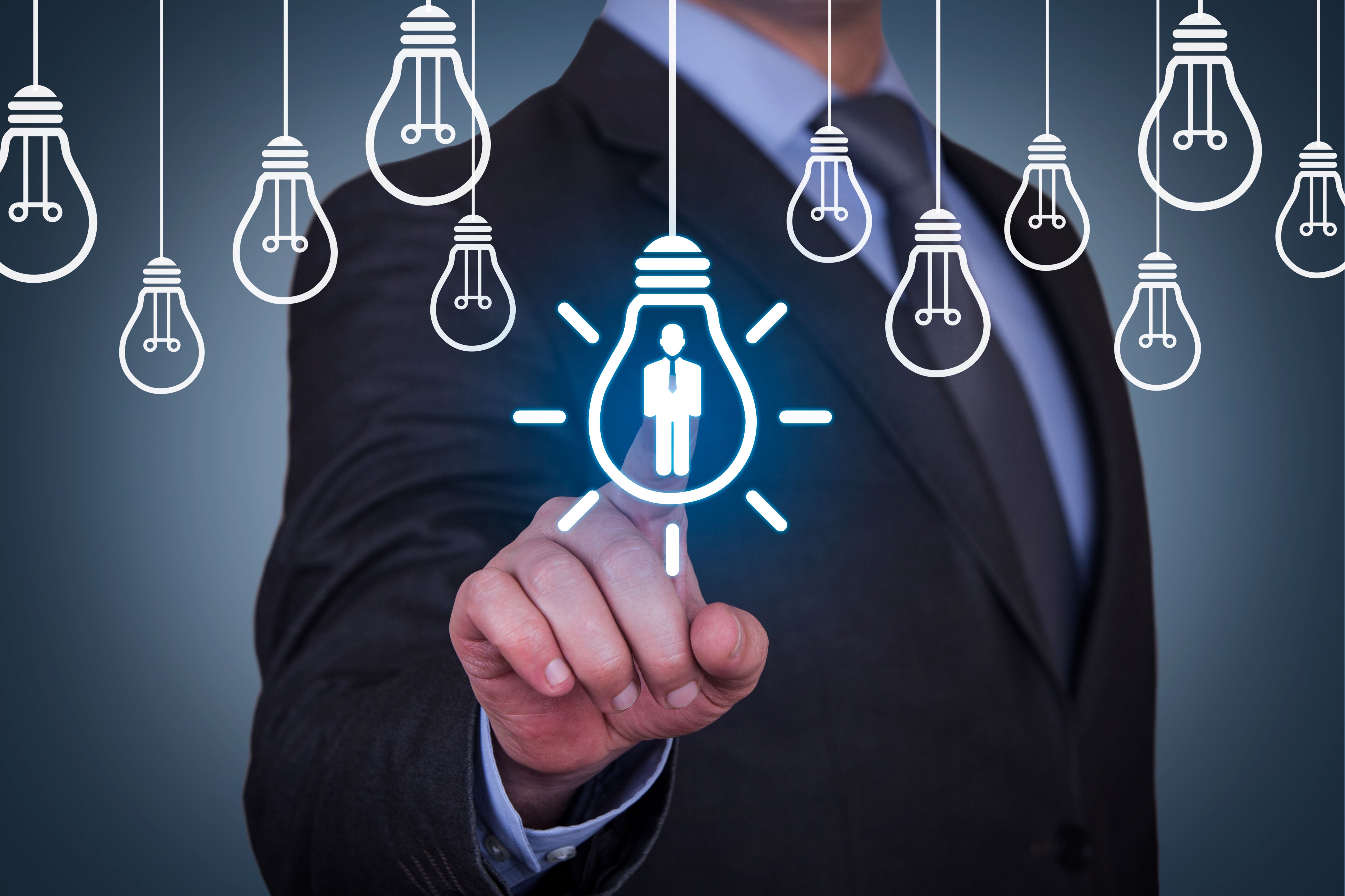 Human Resource and Idea with Light Bulb Human Resource and Idea with Light Bulb