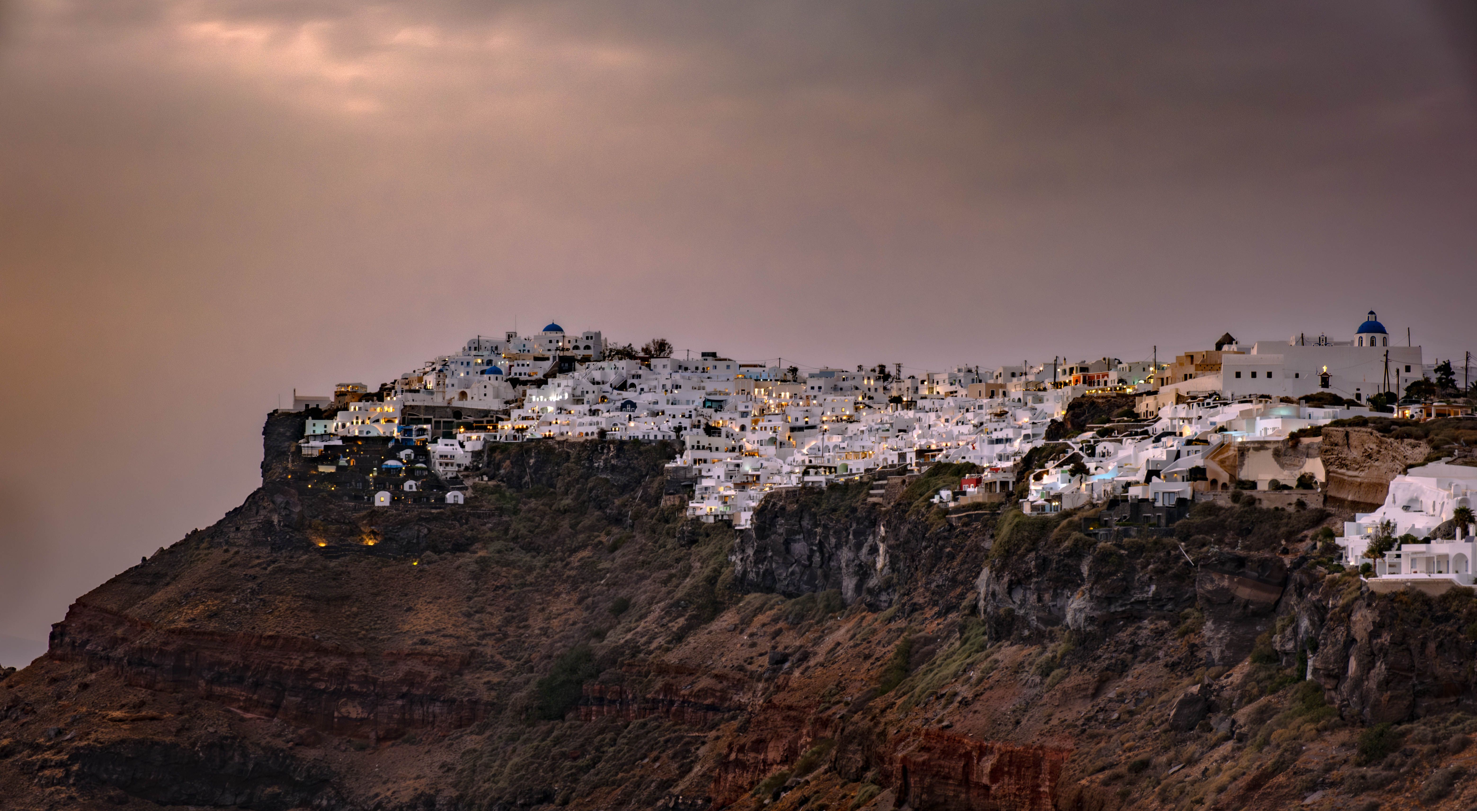 Fira Town, the capital of Santorini at night