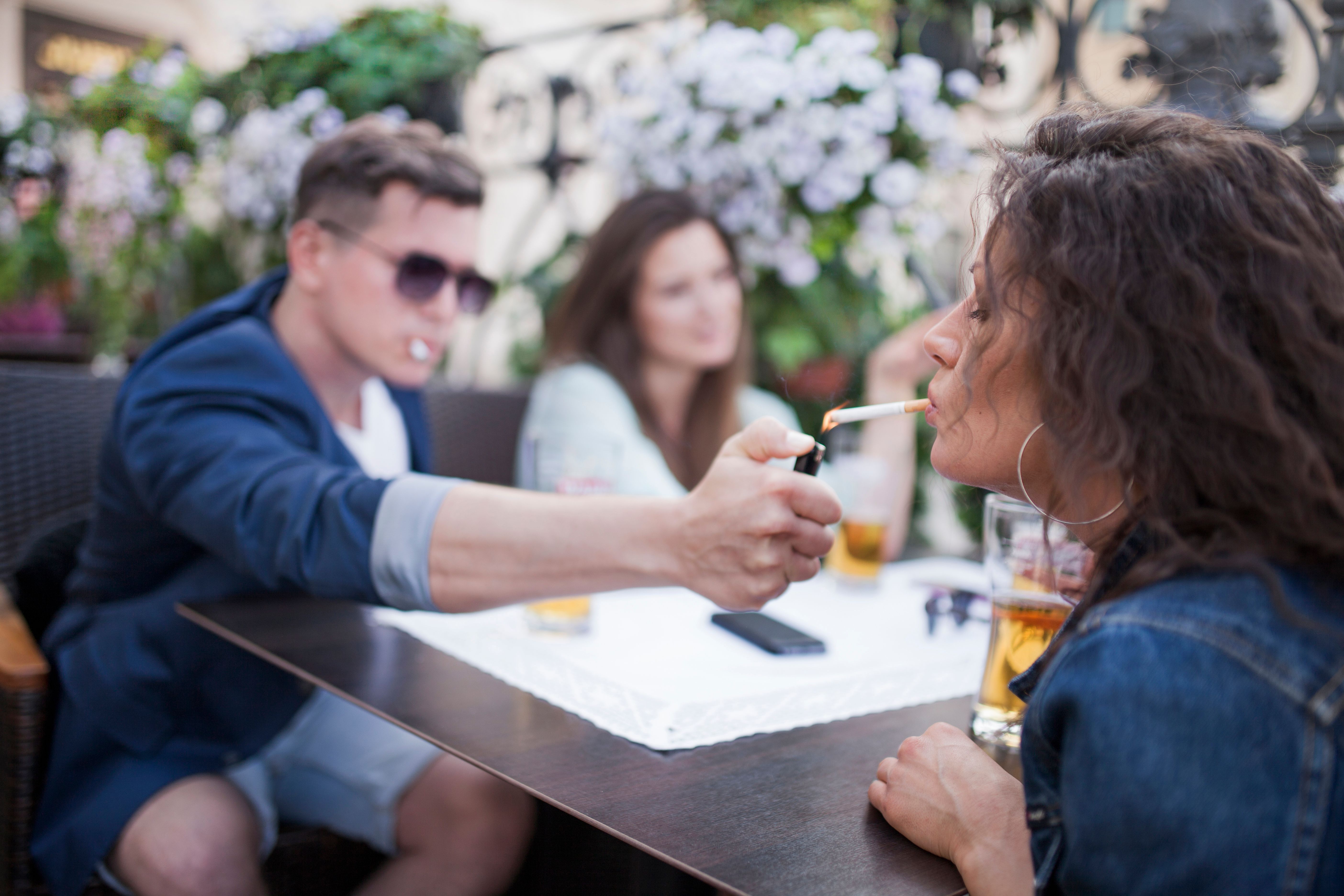 summer smoking outdoors