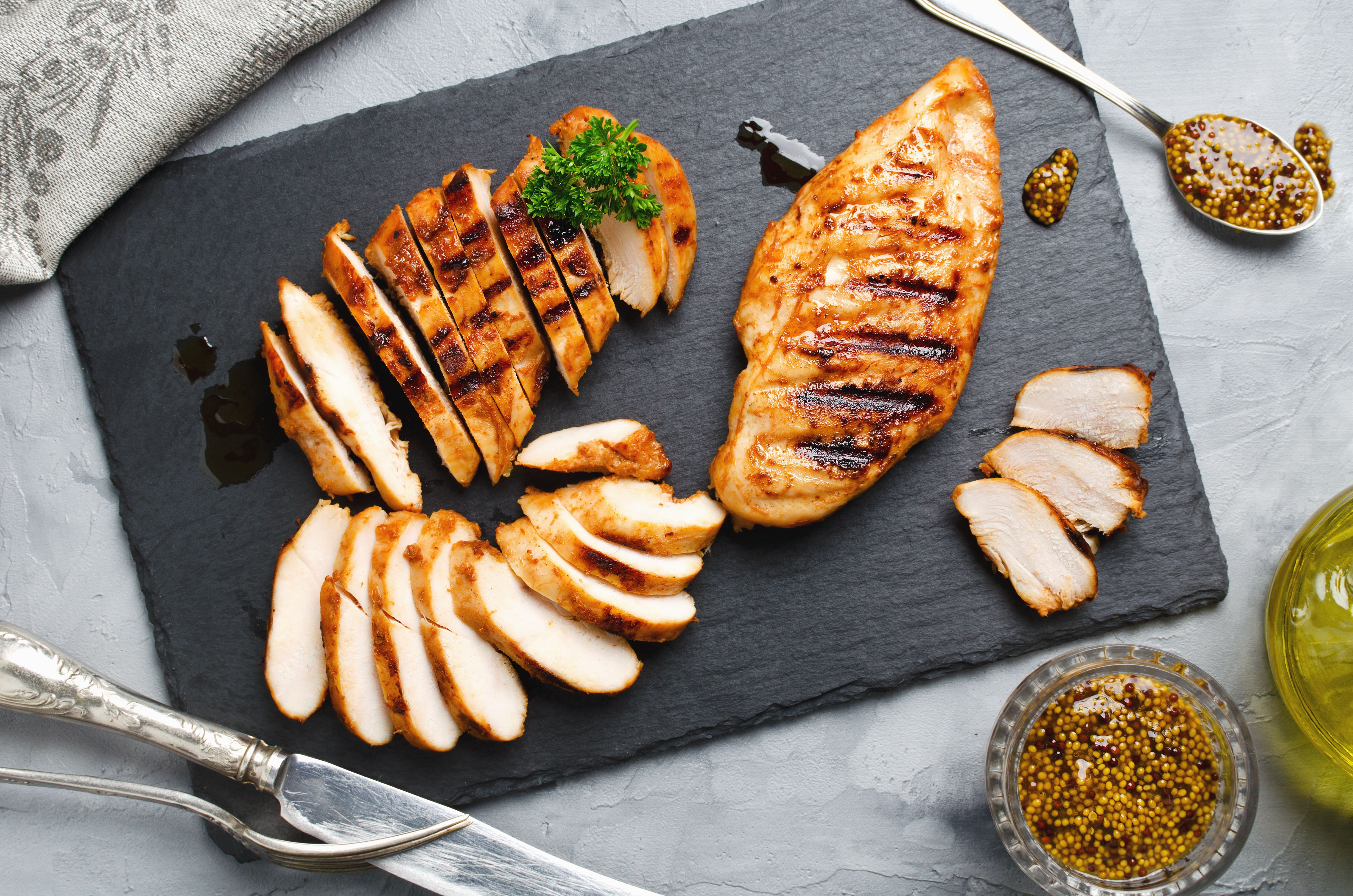 Grilled chicken fillets in a spicy marinade Grilled chicken fillets in a spicy marinade