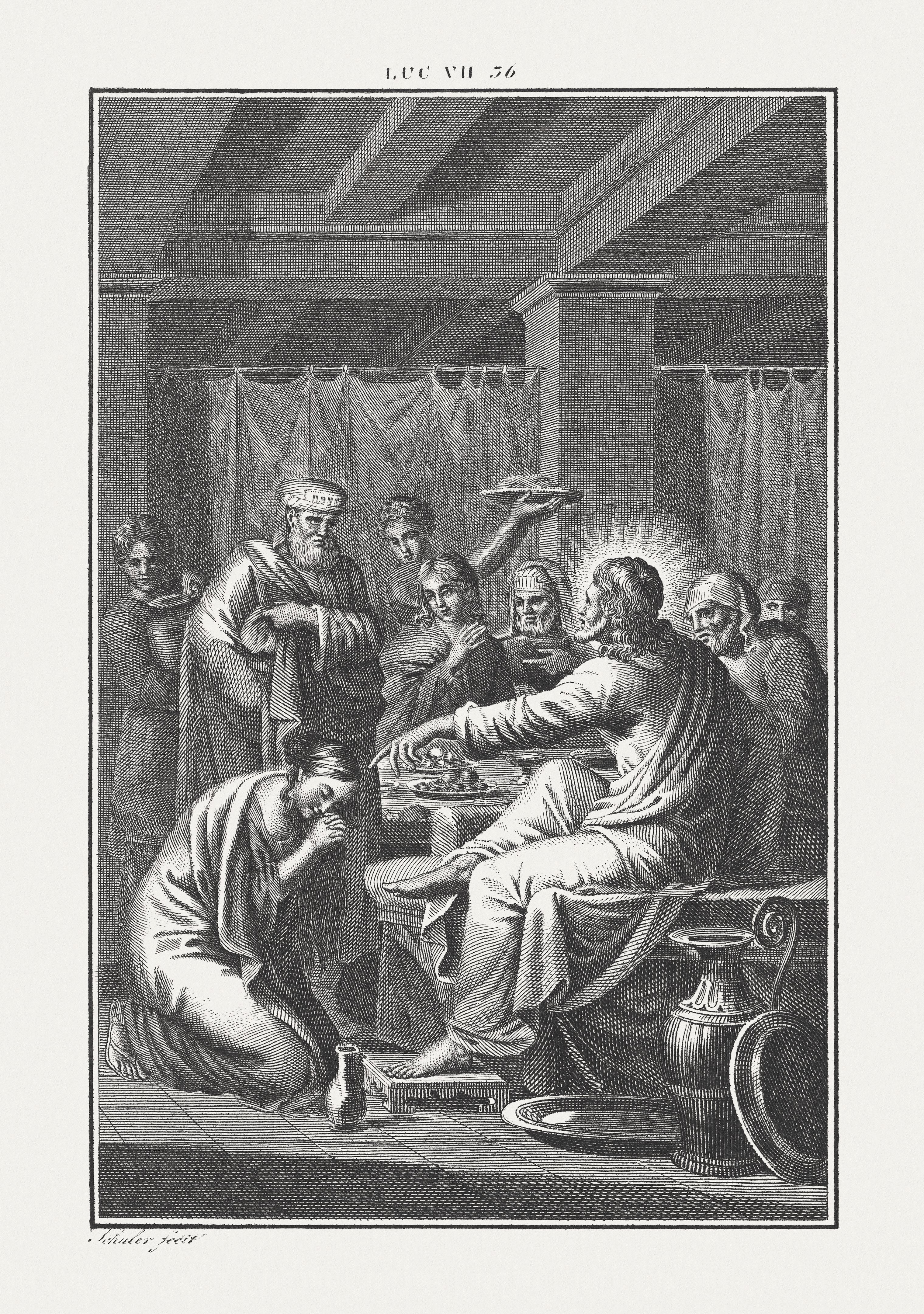 Jesus' anointing by the sinner (Luke 7, 36-50), published c.1850
