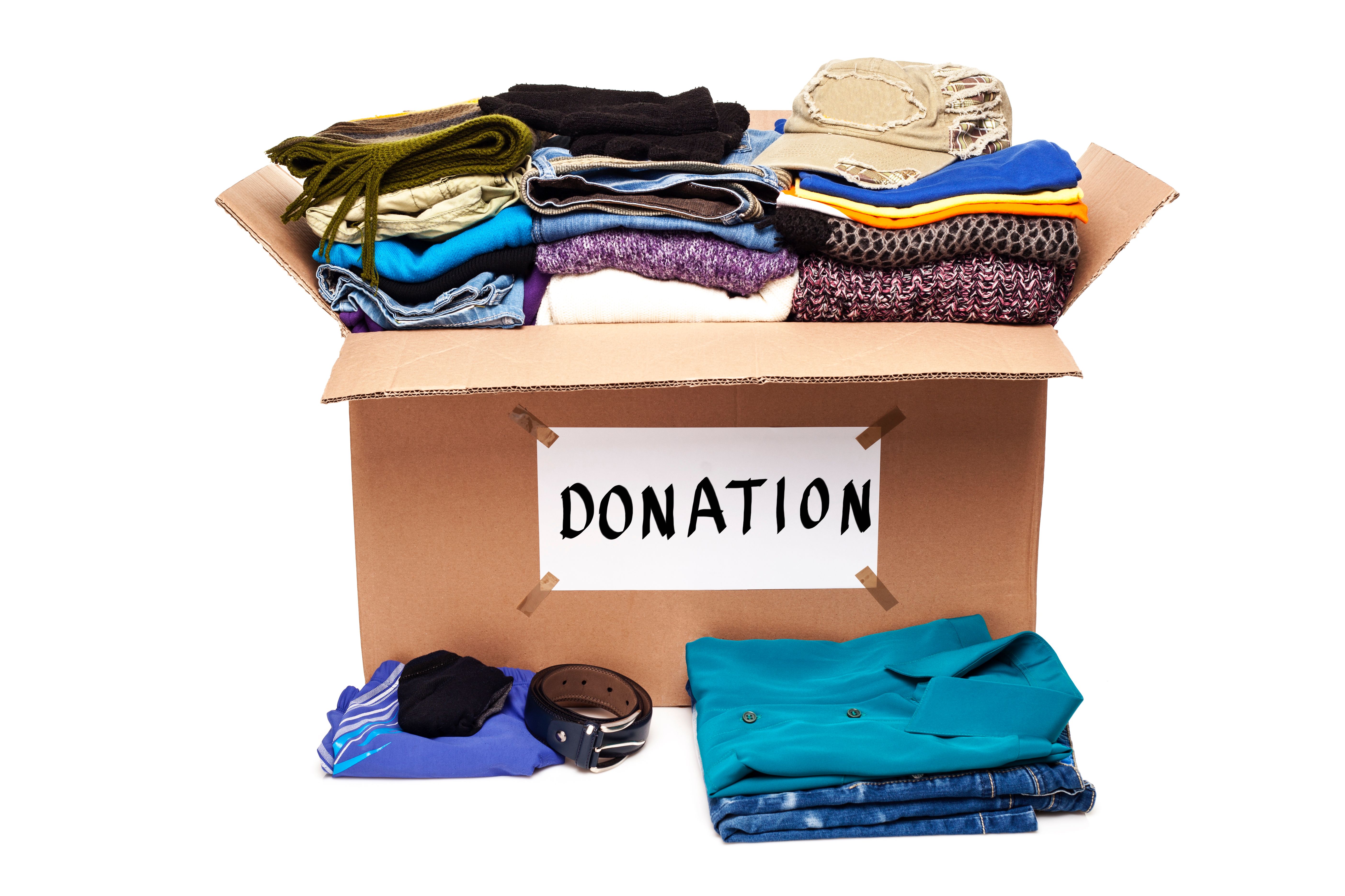 Donation box with clothes