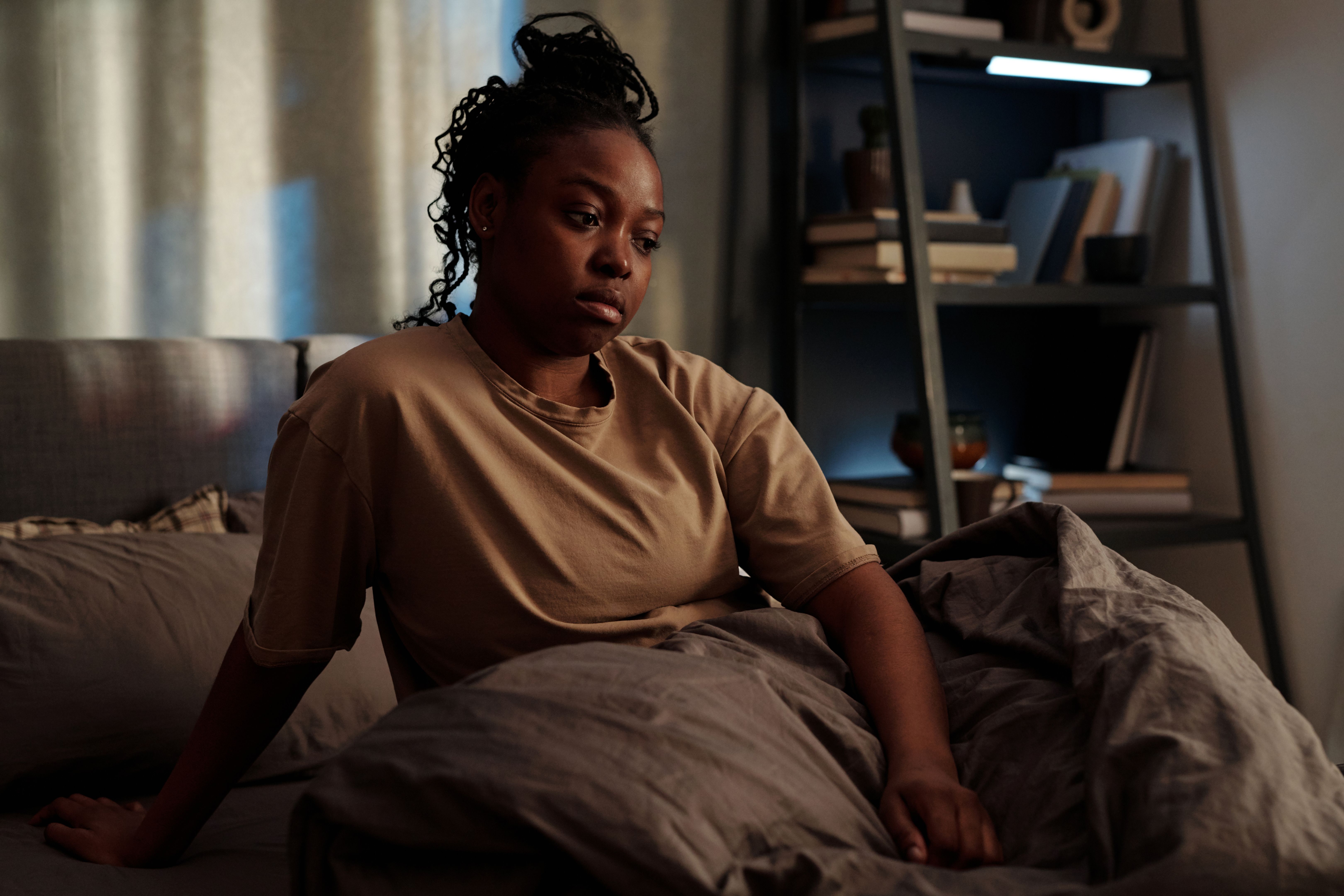 Young sleepless woman in trouble