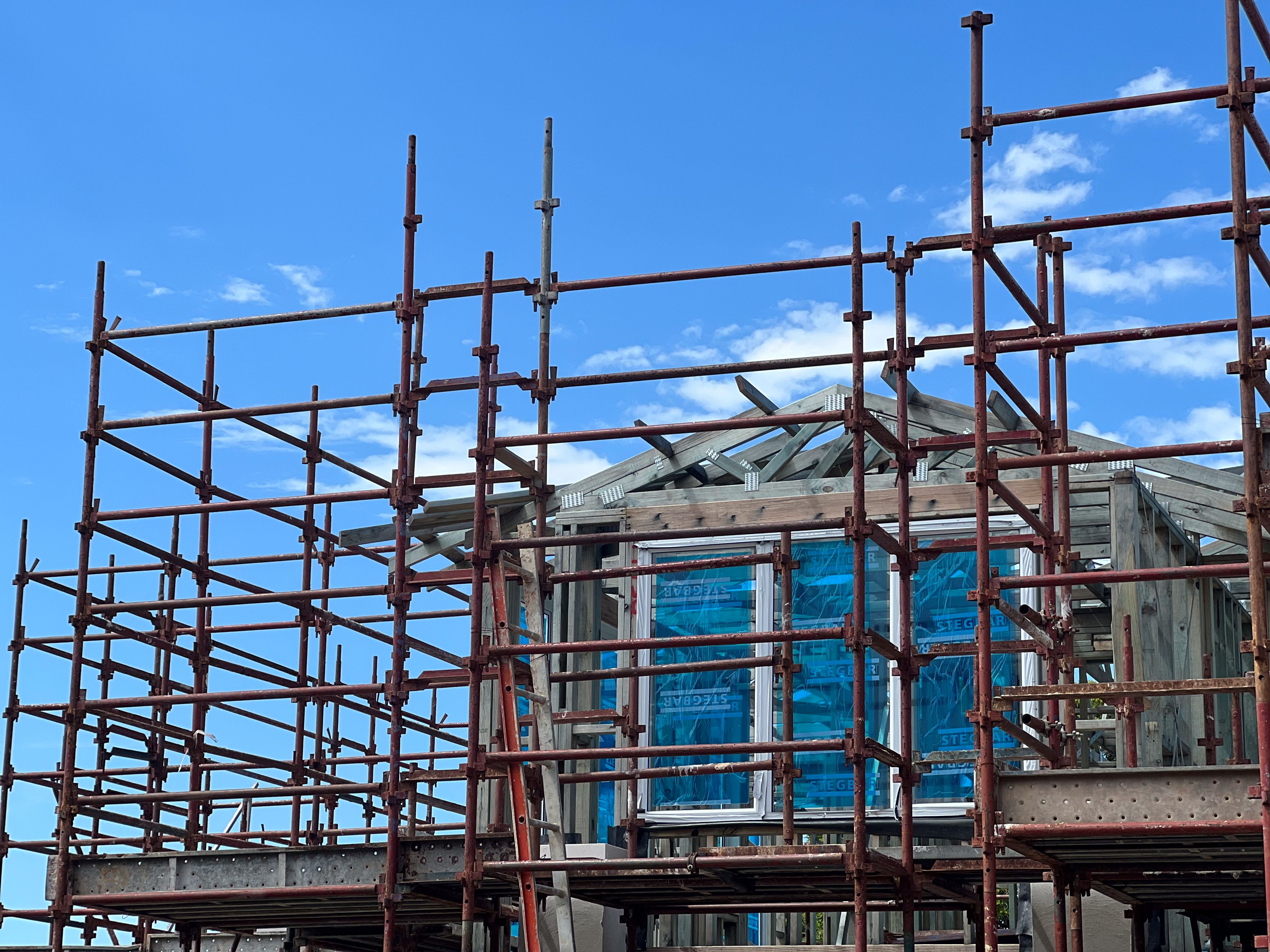 Scaffolding on new home Scaffolding on new home