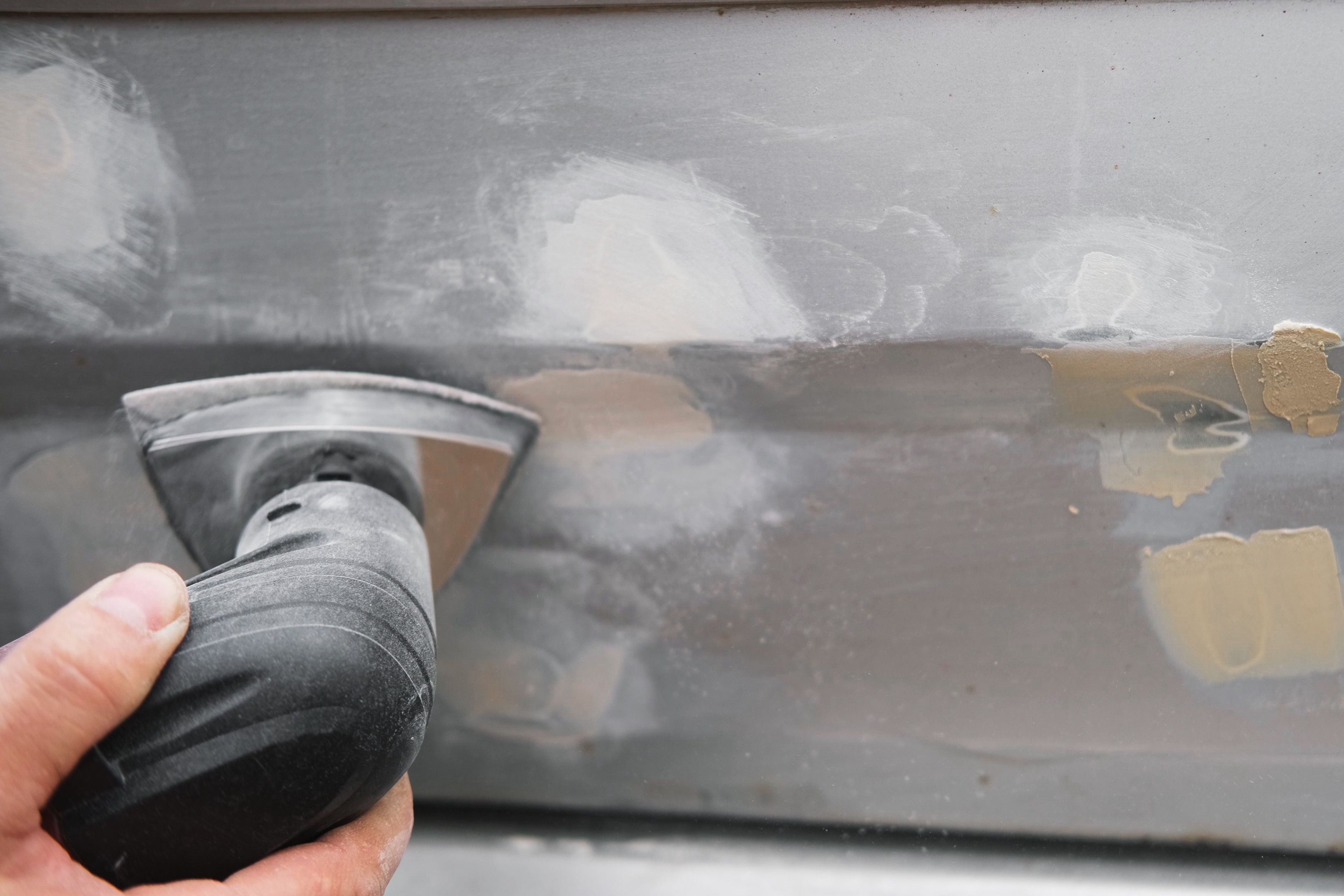 sanding garage door