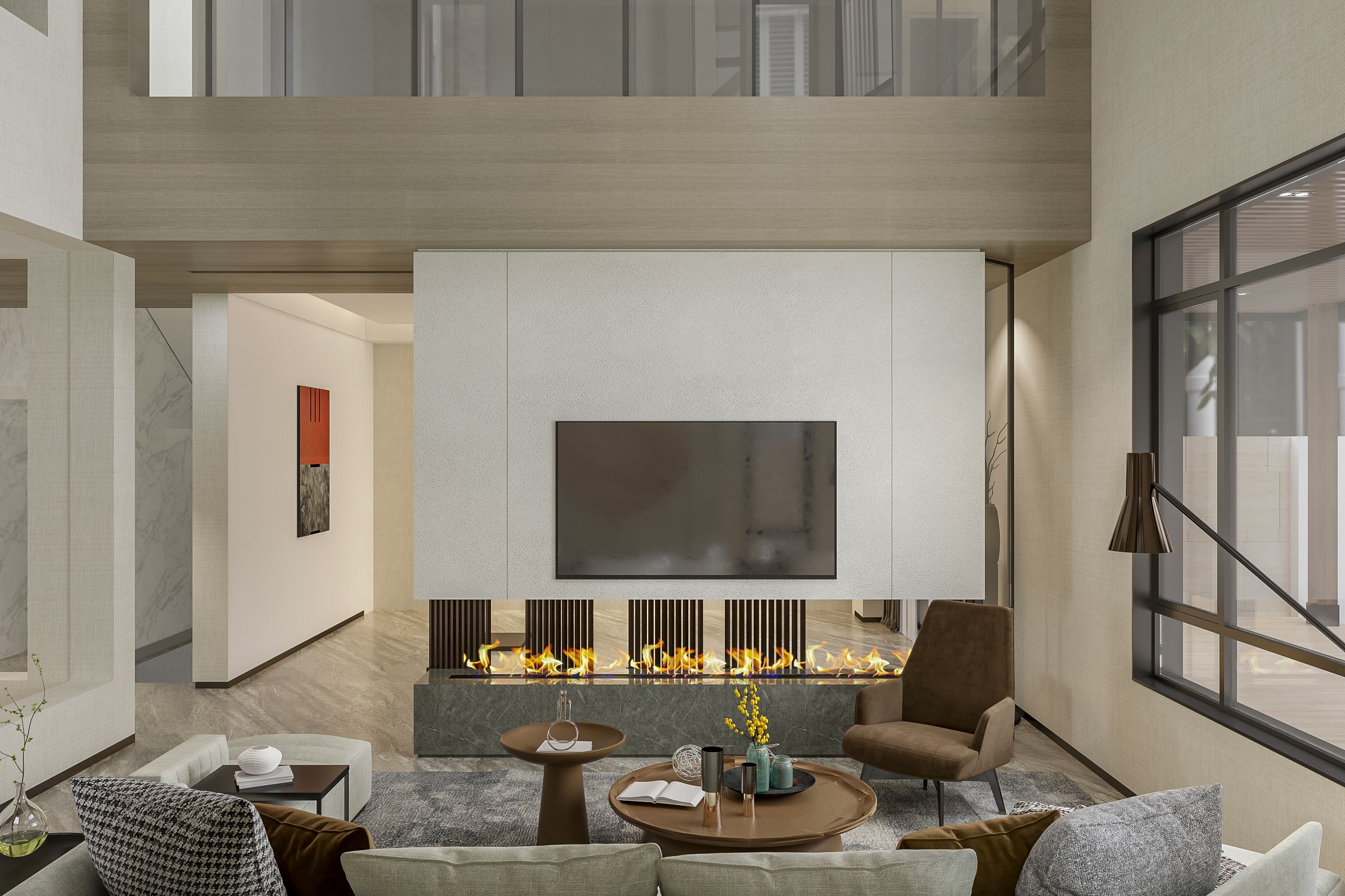 double sided fireplace