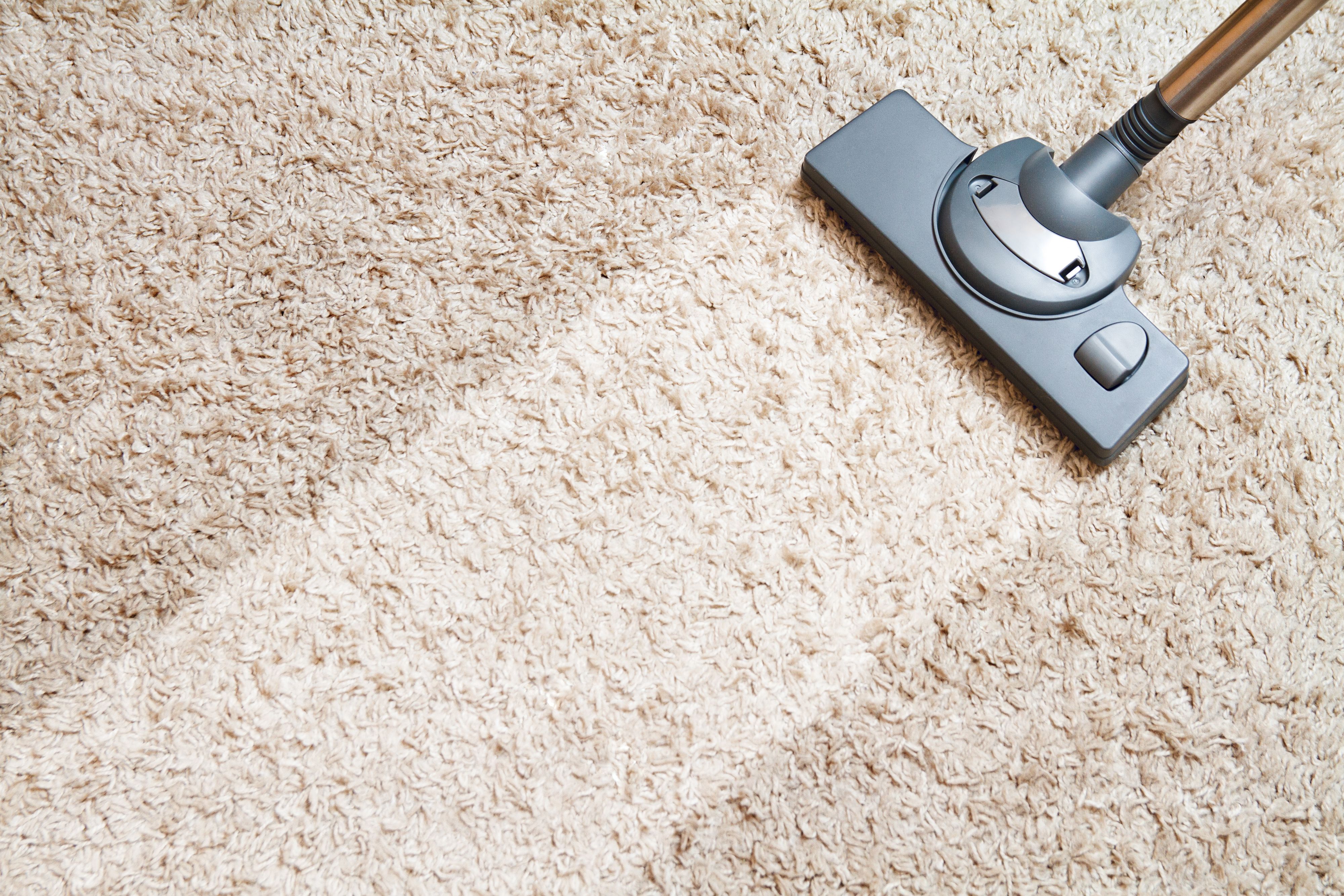 vacuuming carpet