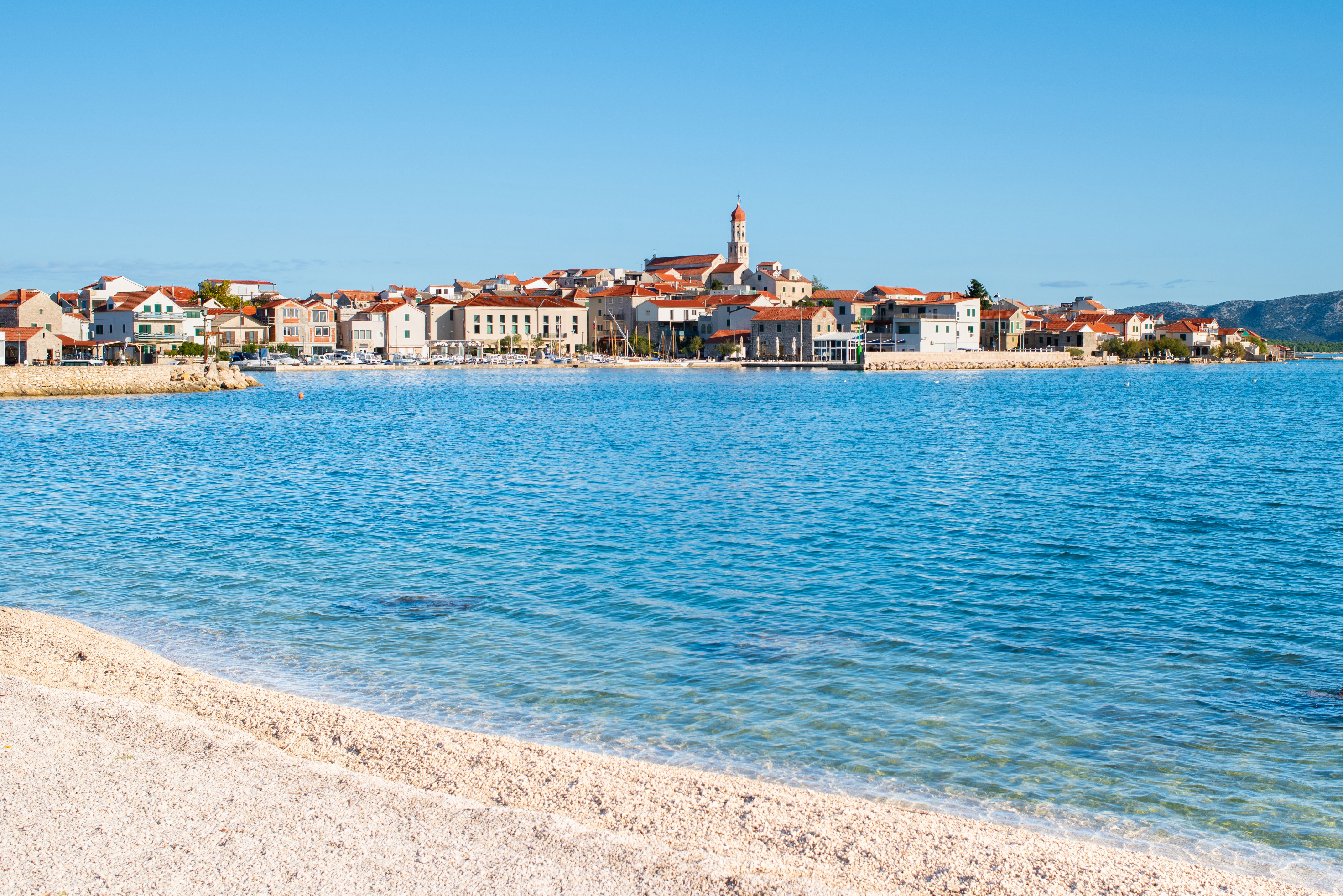 Beach near the Betina town, Murter island, Croatia