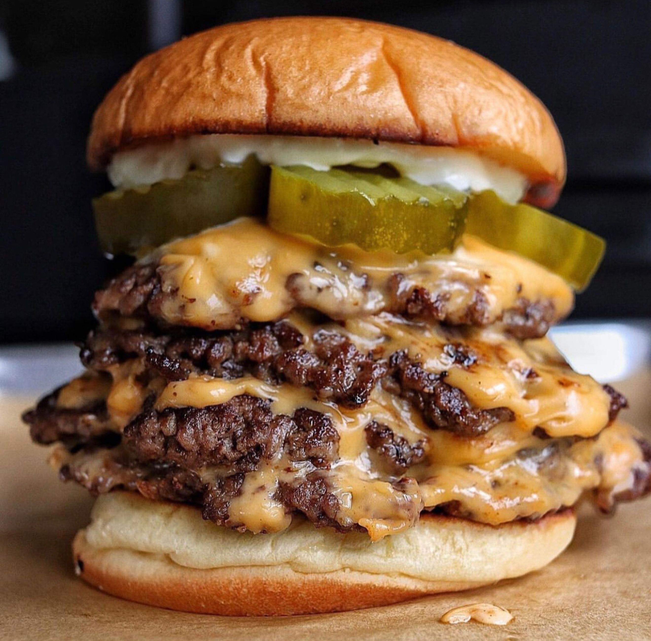 Delicious gourmet picanha burger with cheddar, bacon and special sauce ready to eat