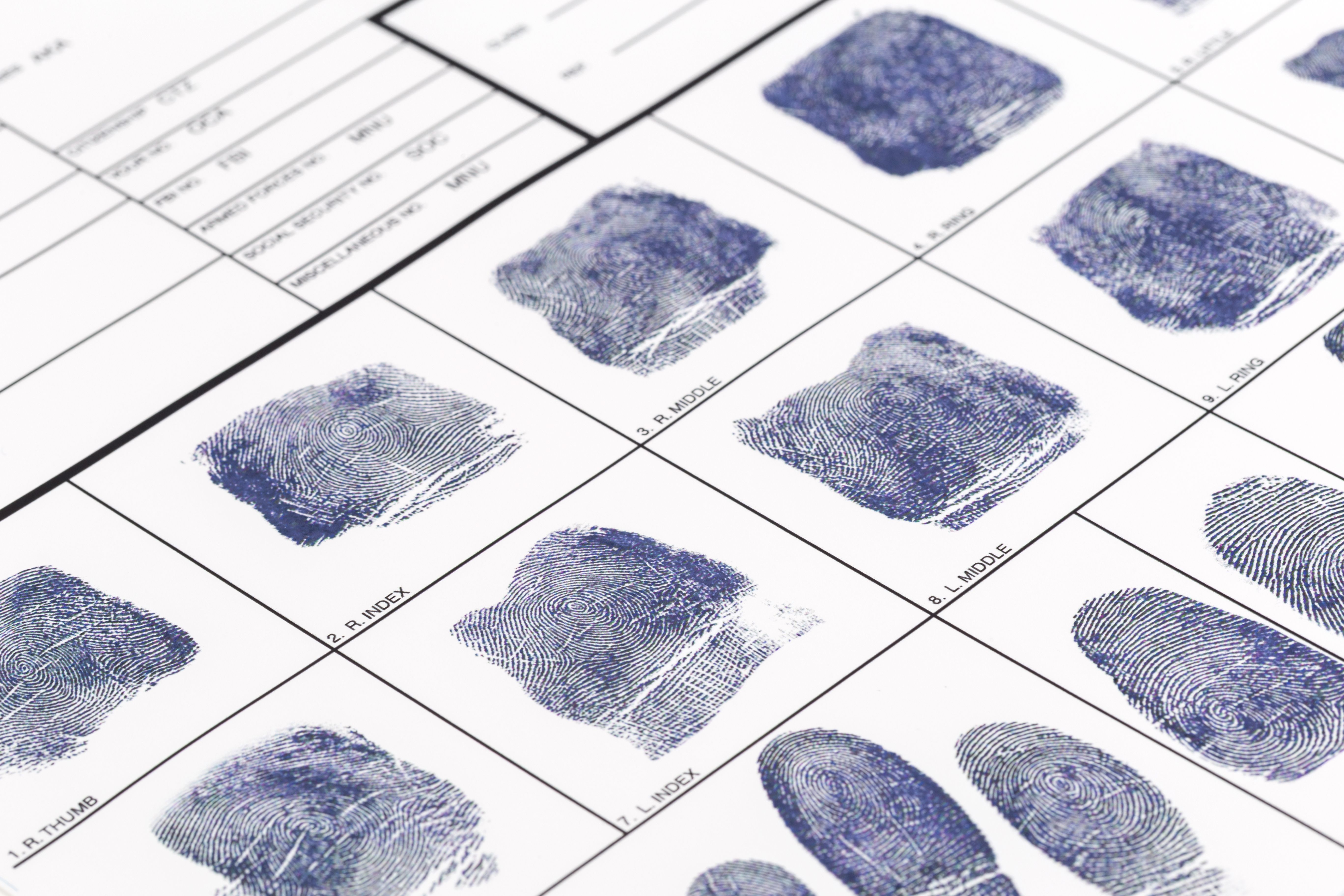 ink fingerprint card