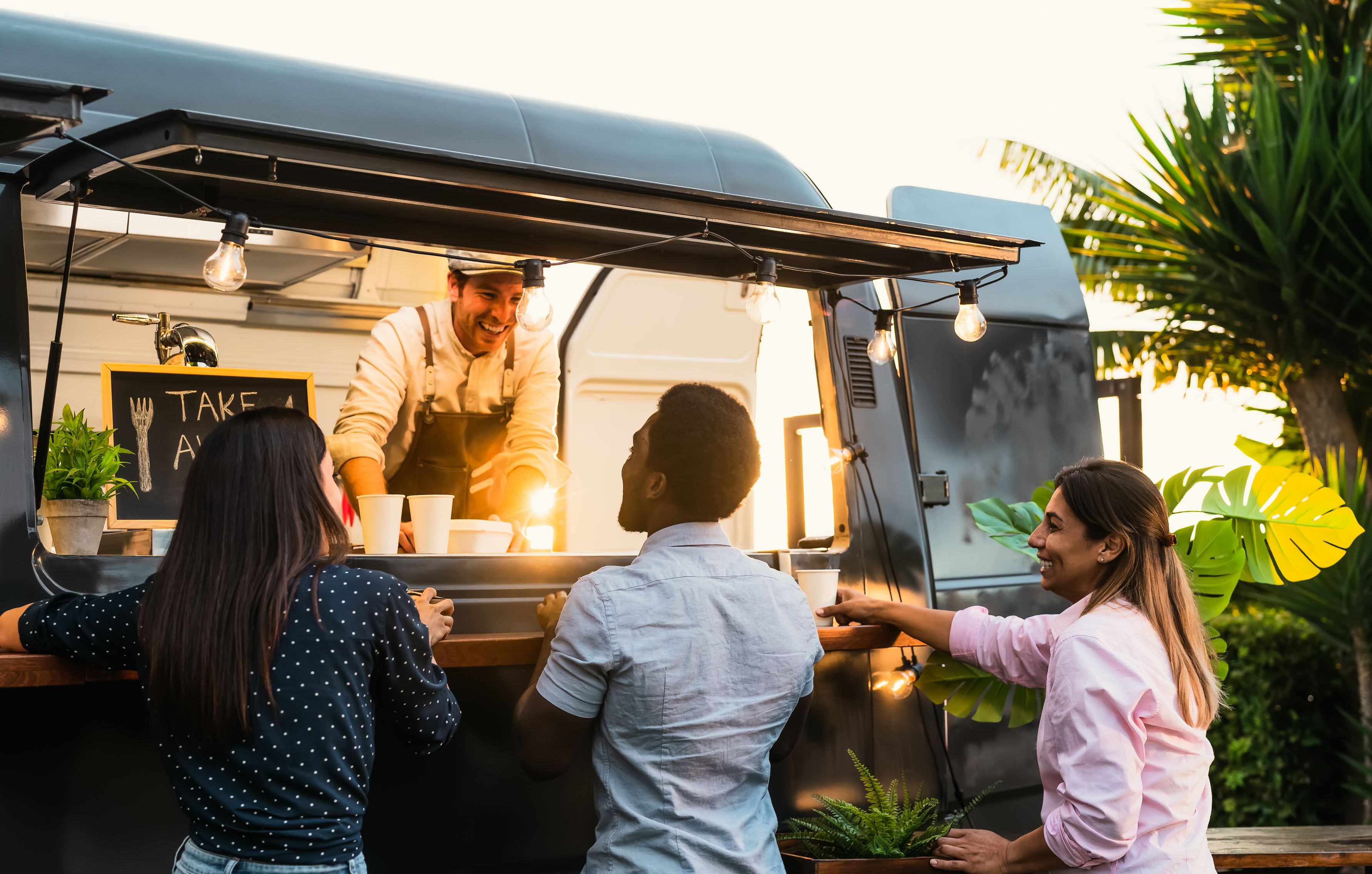 food truck customers