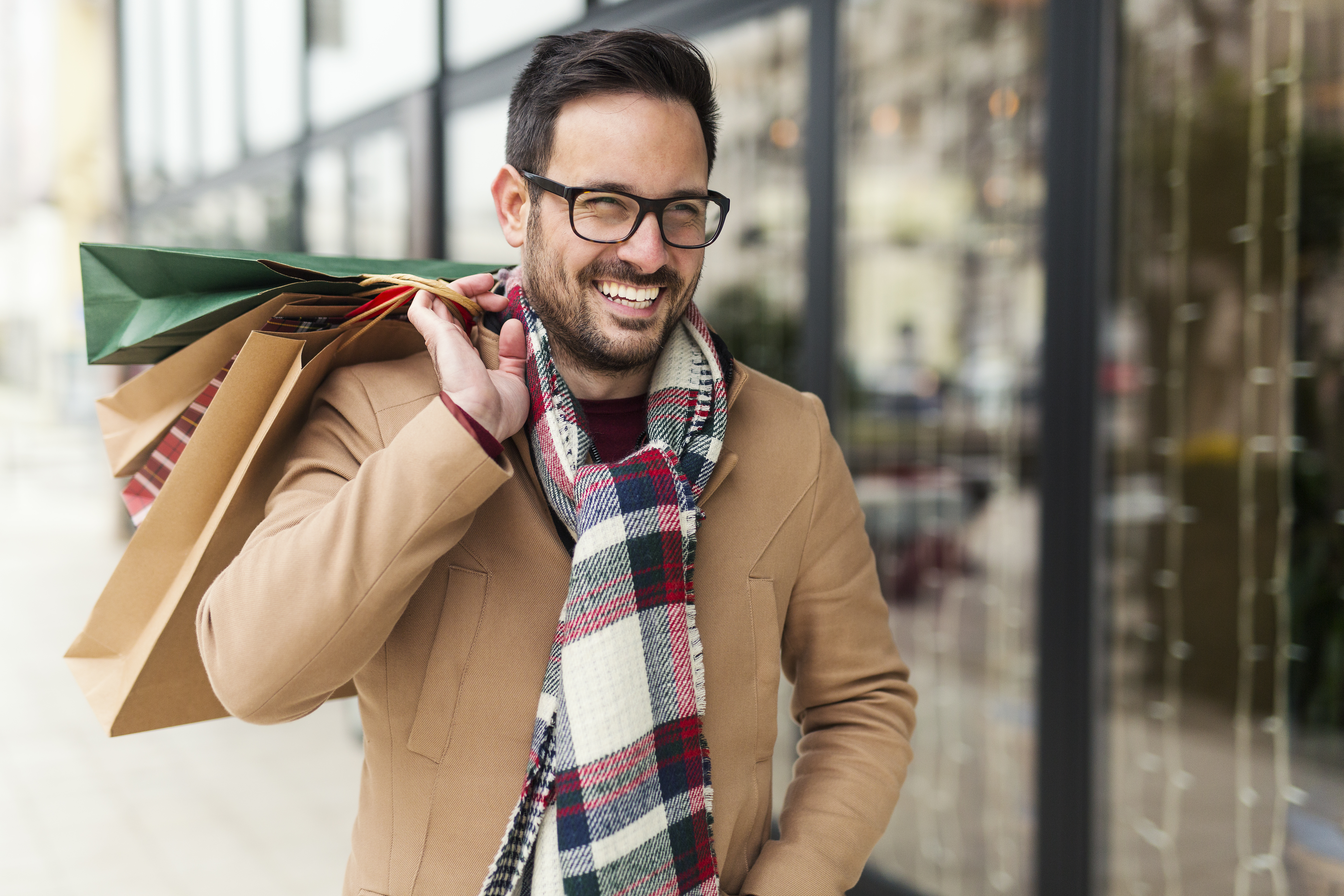 Attractive businessmen on the street