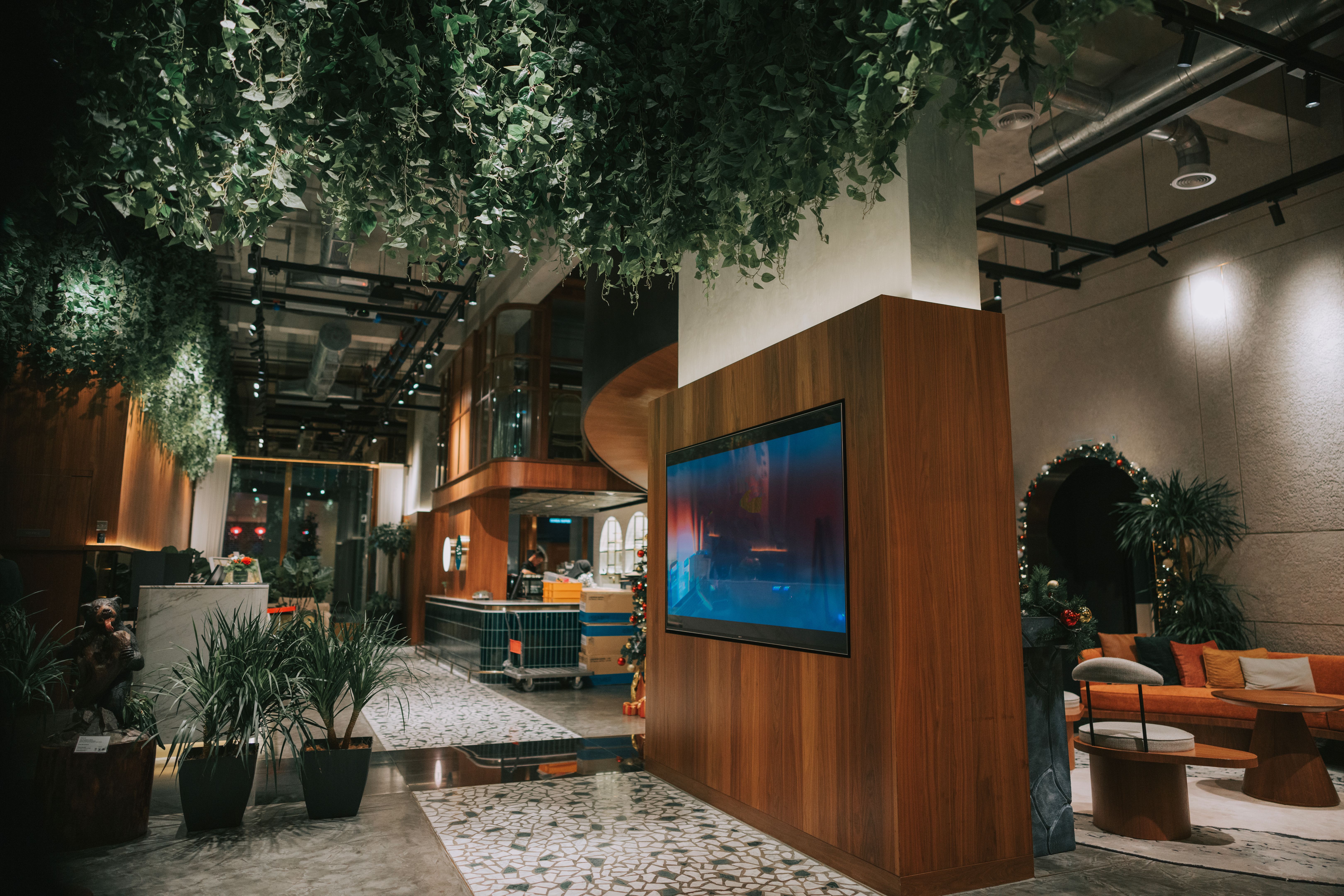 modern amenities inside historic building