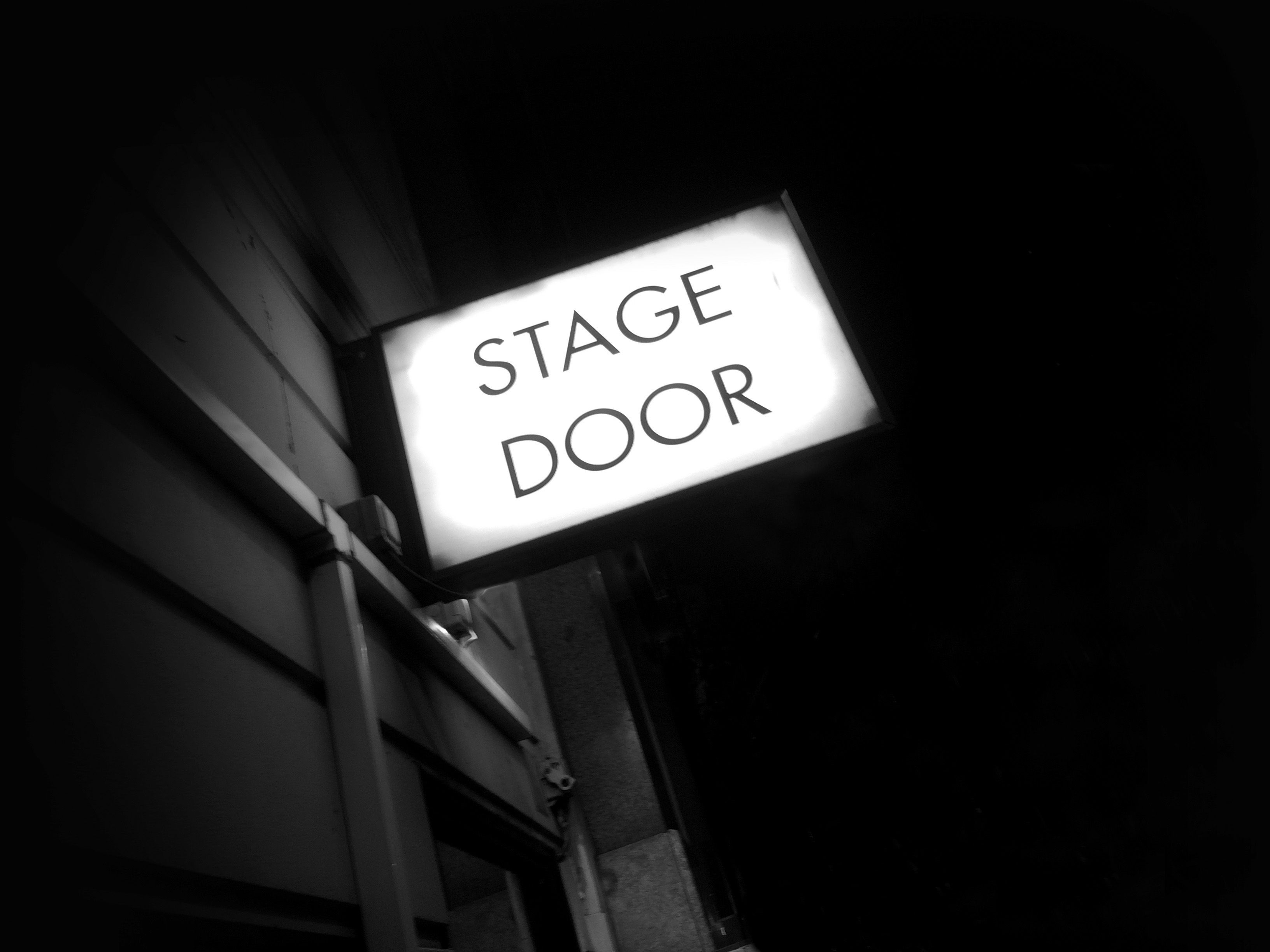 Stage door sign