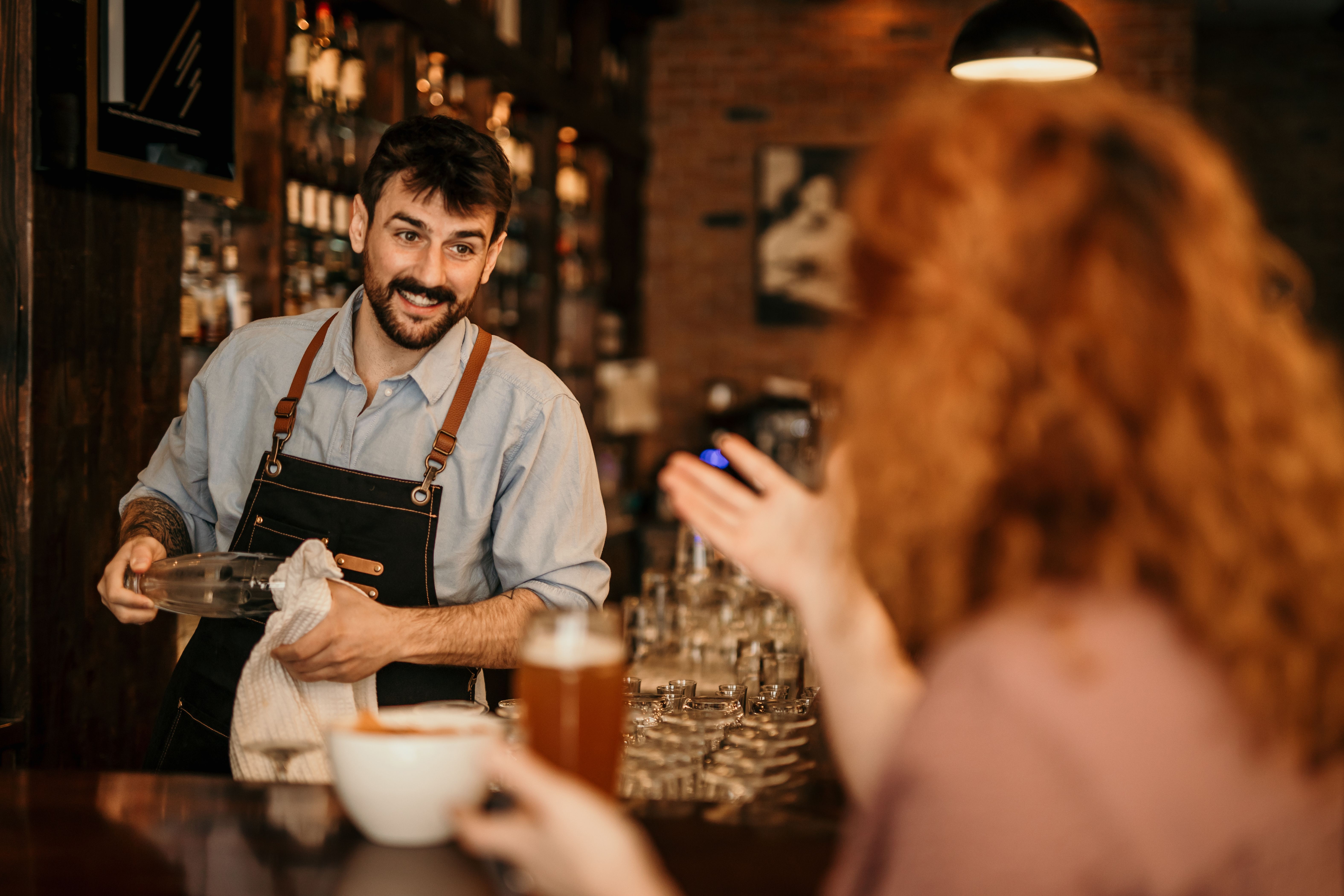 bartender serving drinks