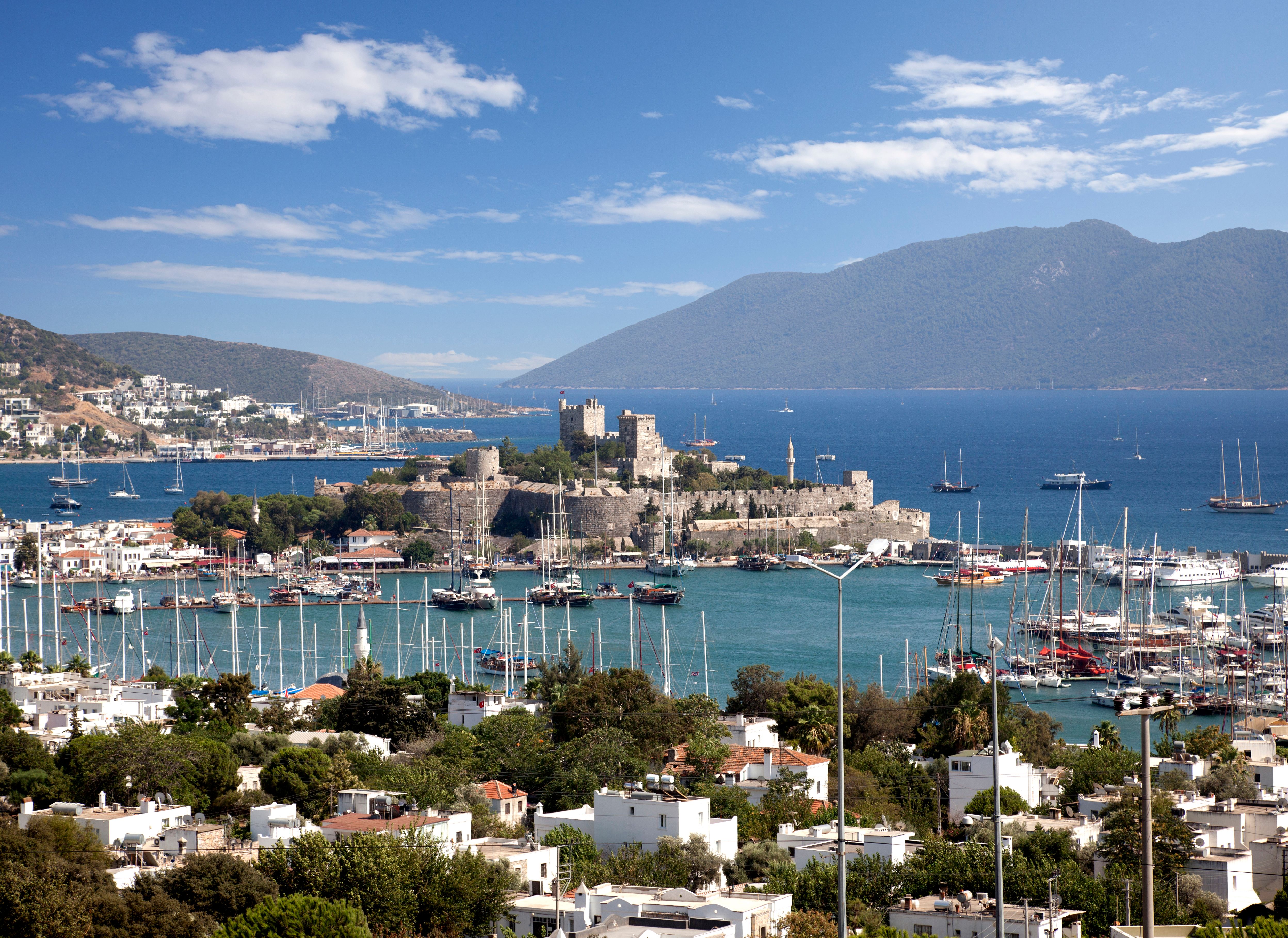 Bodrum castle in Turkey in center of bay Bodrum castle in Turkey in center of bay