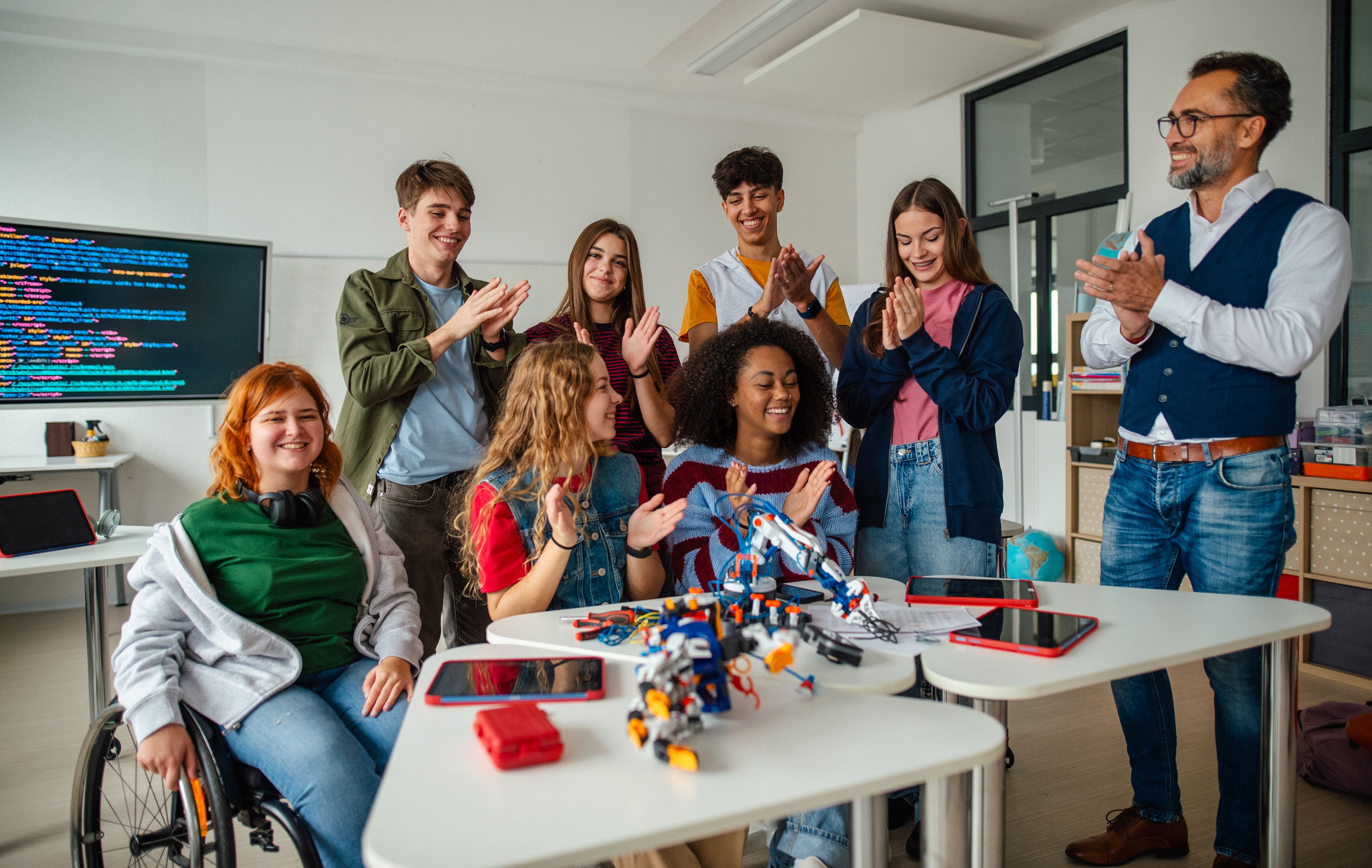 diverse students robotics