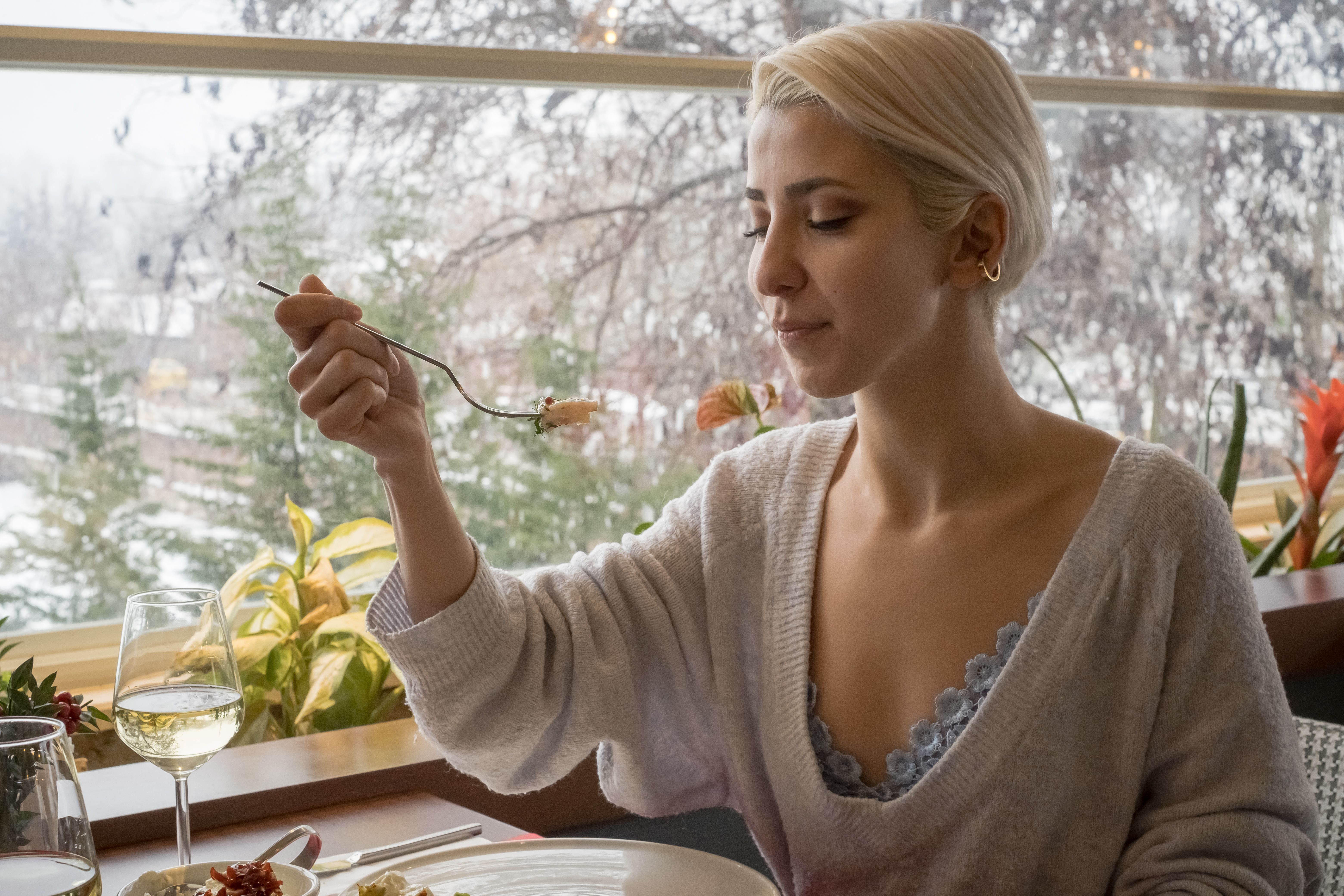 young woman having lunch young woman having lunch