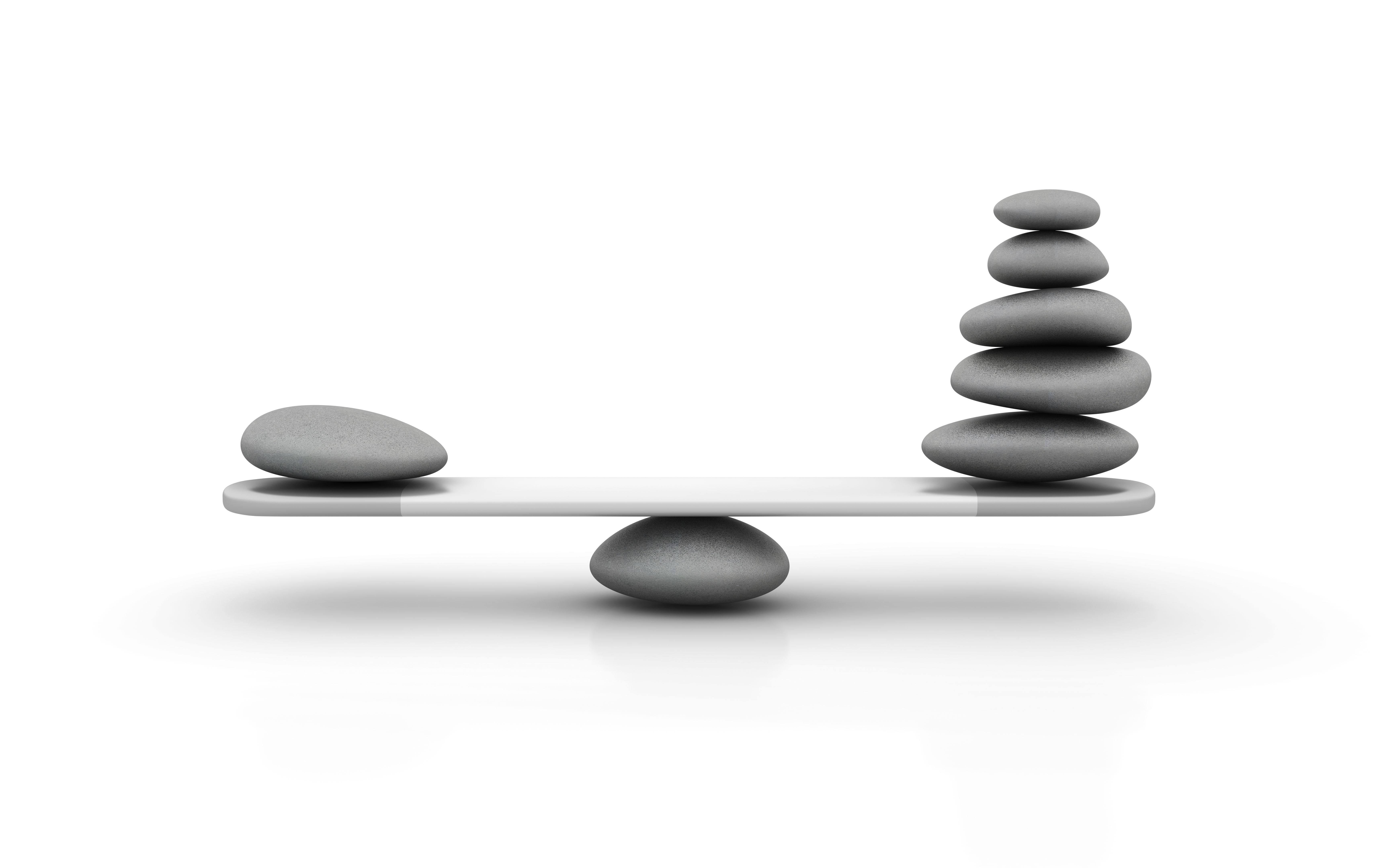 Seesaw with Stone Pebbles - 3D Rendering Seesaw with Stone Pebbles - 3D Rendering