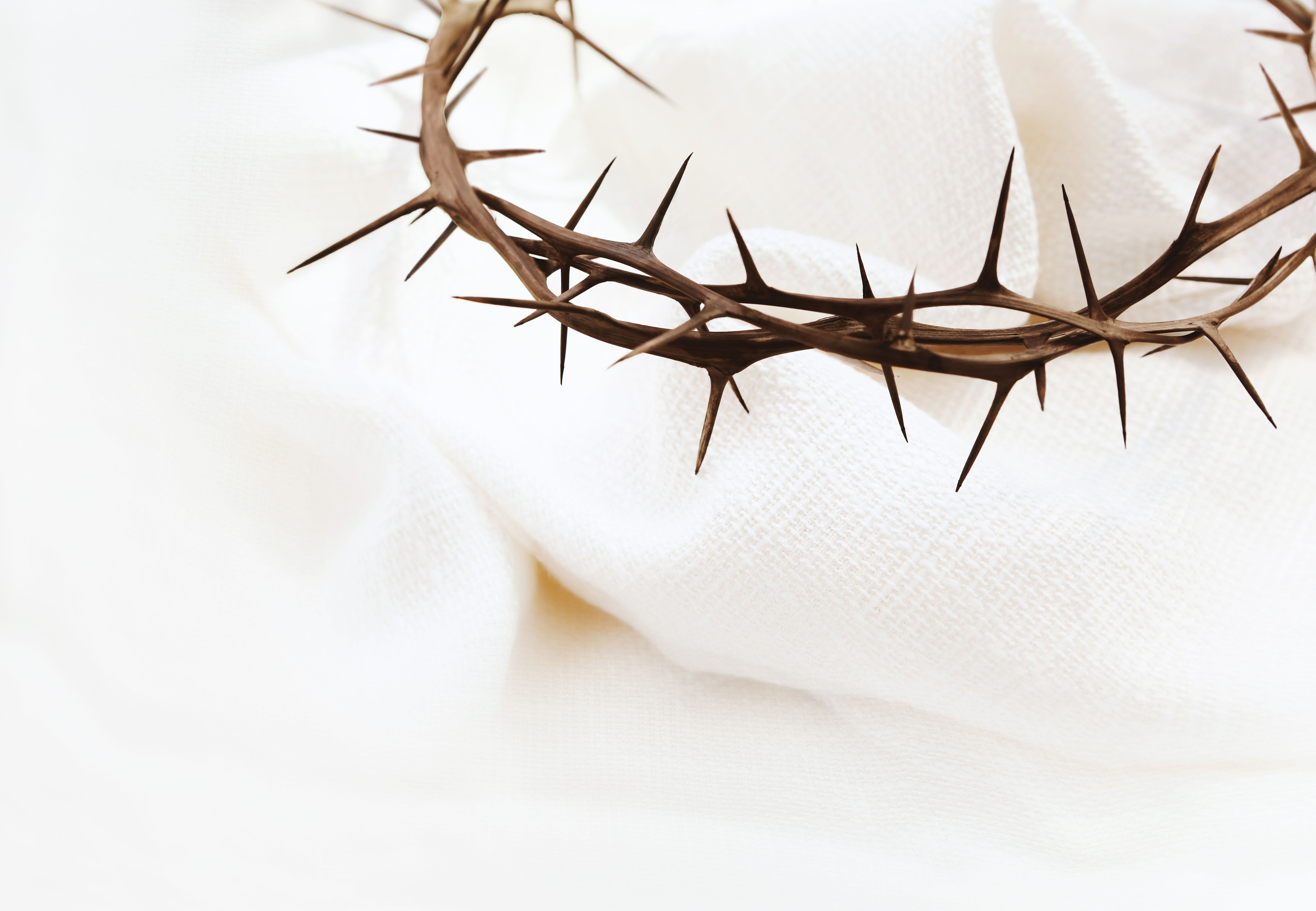 Easter background for Passion Week and Lent with the crown of thorns symbolizing Jesus' suffering and sacrifice on the cross
