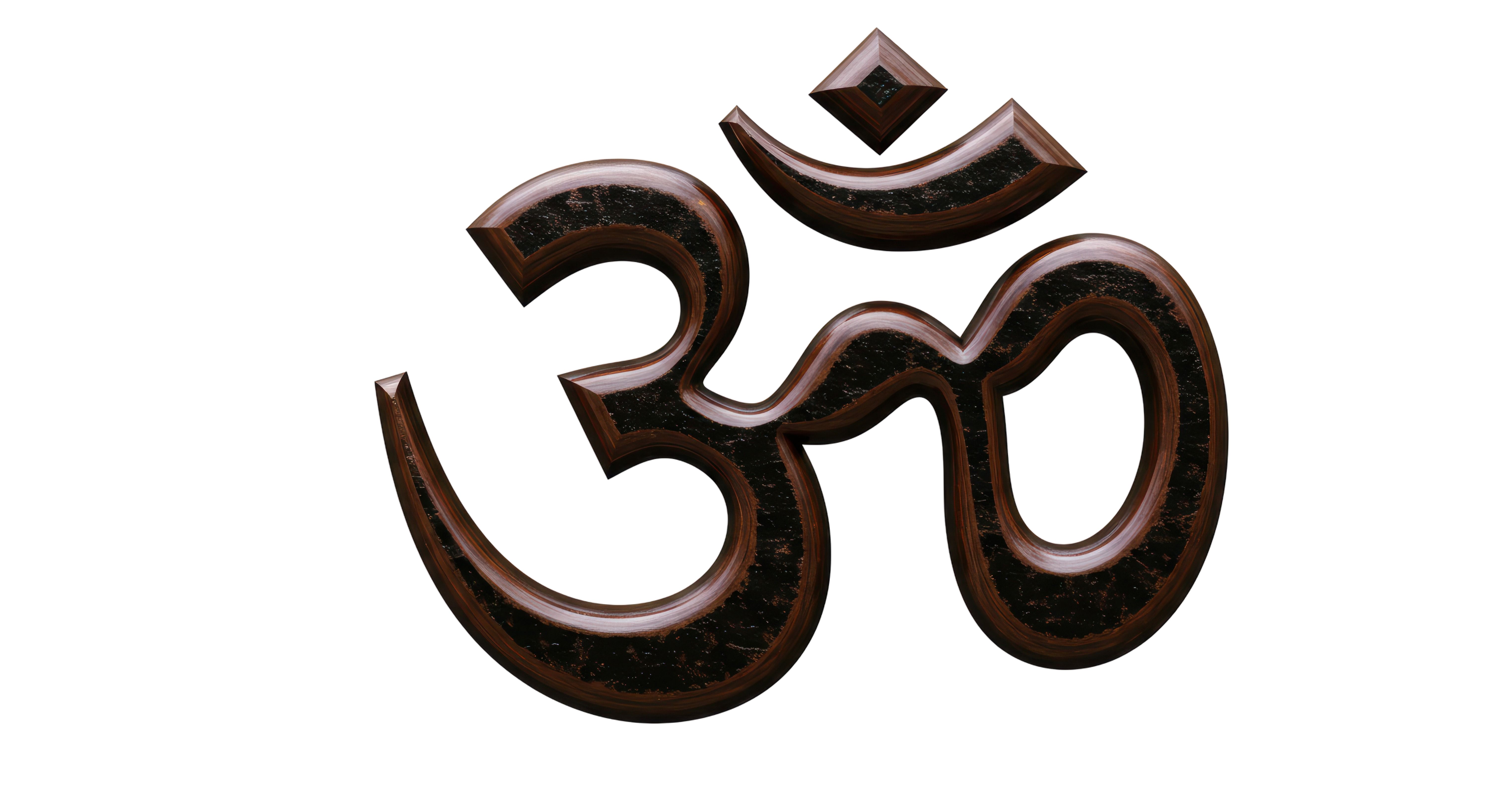Isolated Om Symbol Hindu Spirituality