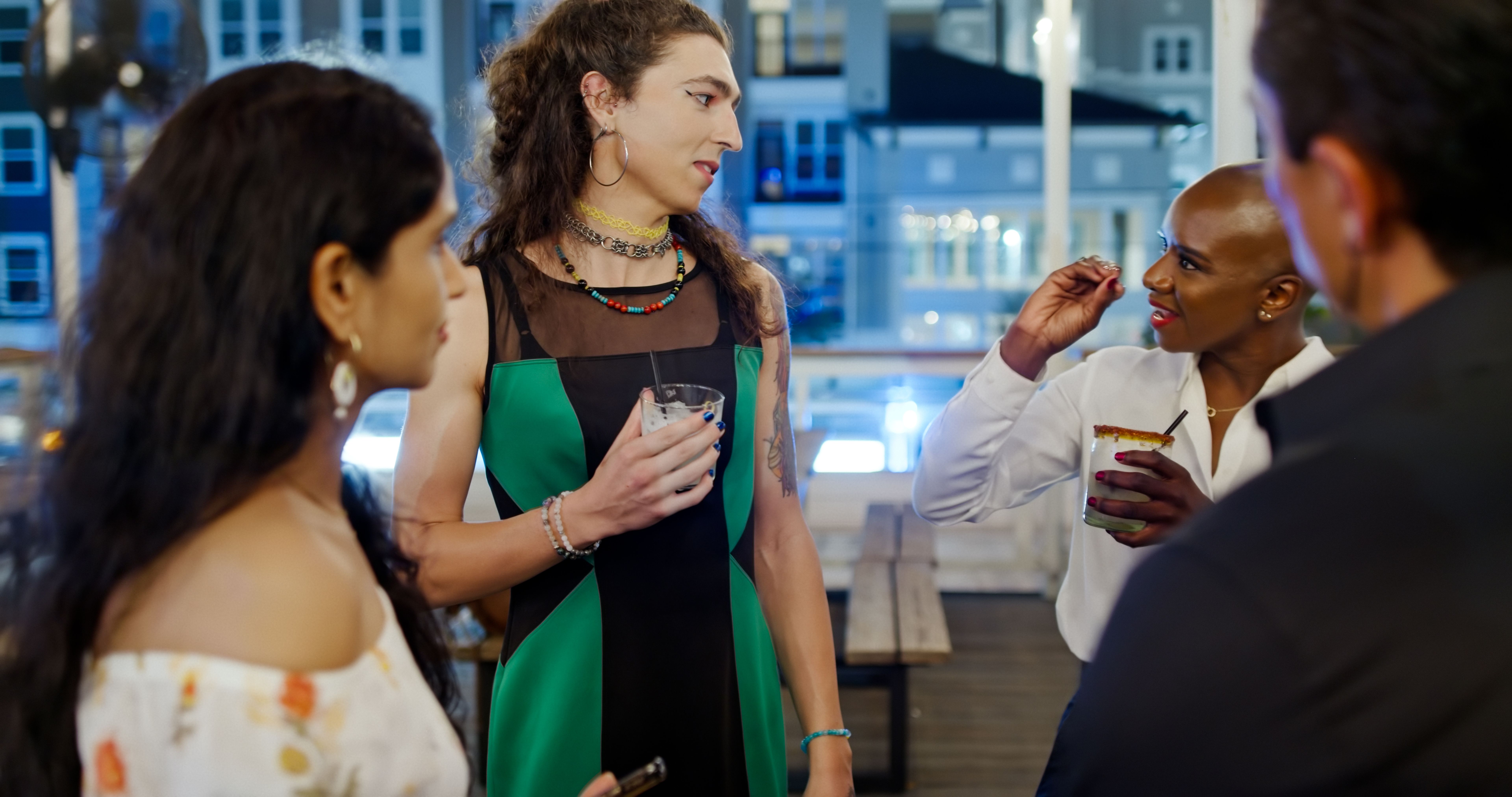 event guests enjoying drinks
