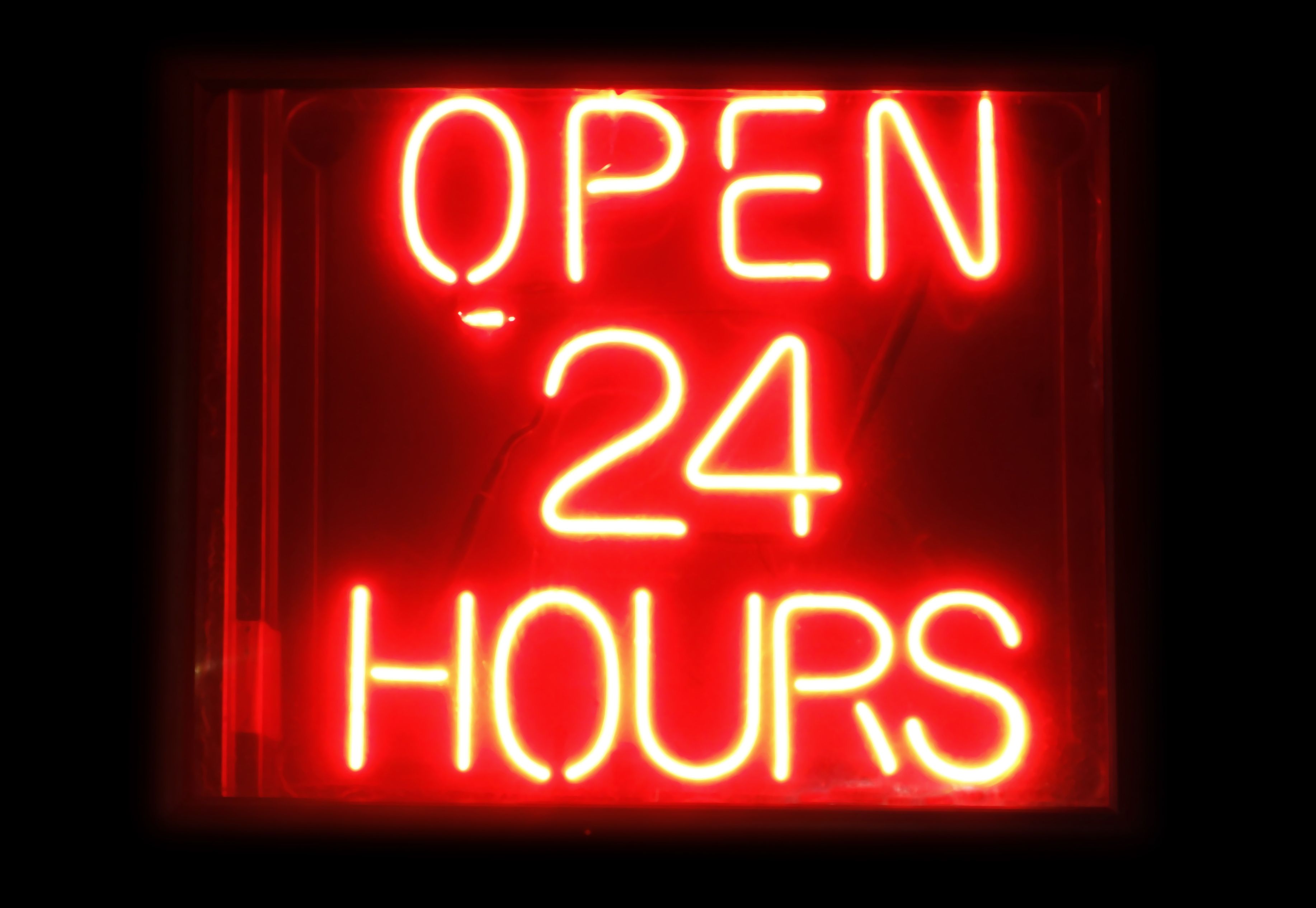 Open 24 Hours neon sign Open 24 Hours neon sign