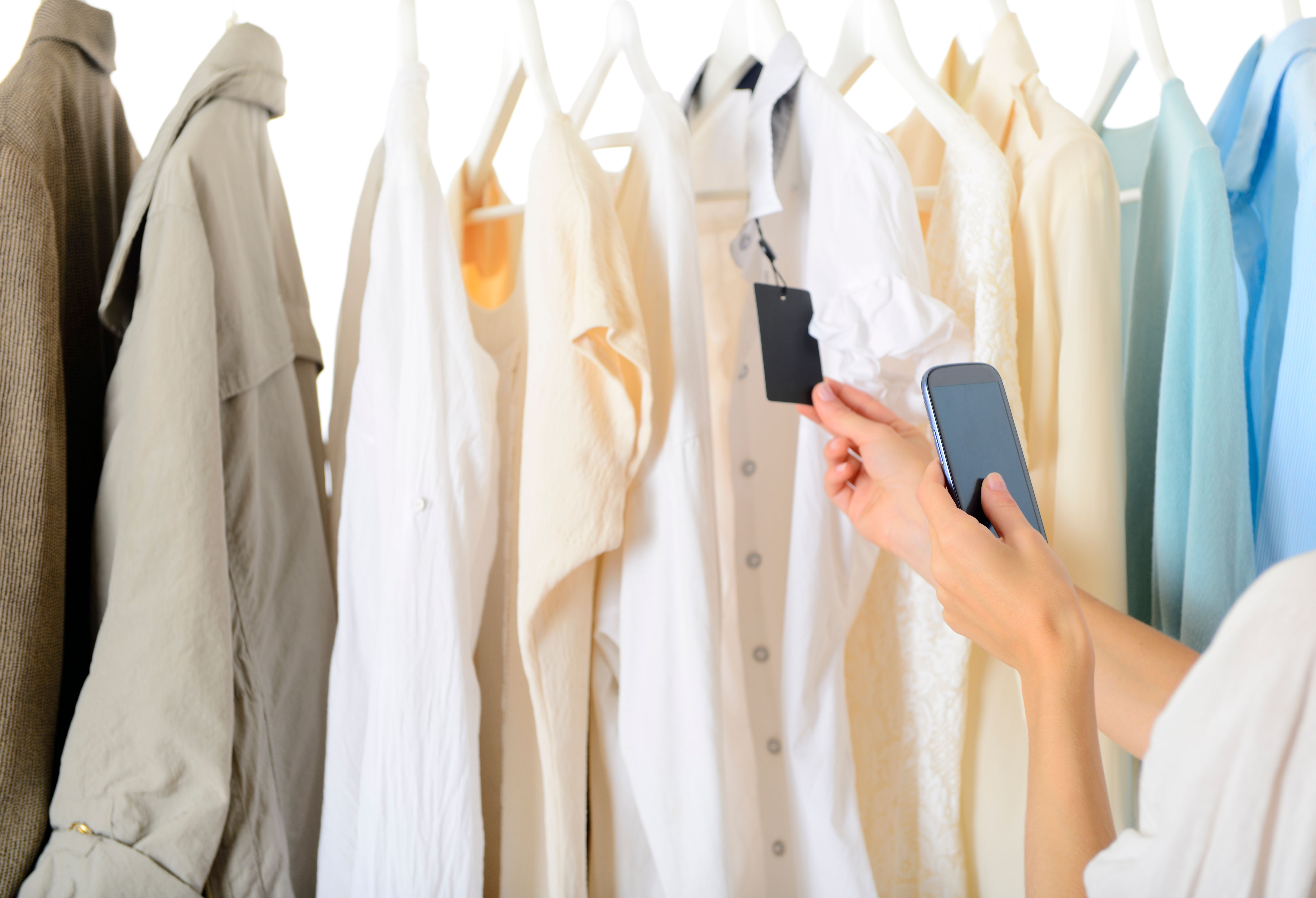 Scanning QR Code Inside Shopping Mall. Scanning QR Code Inside Shopping Mall.