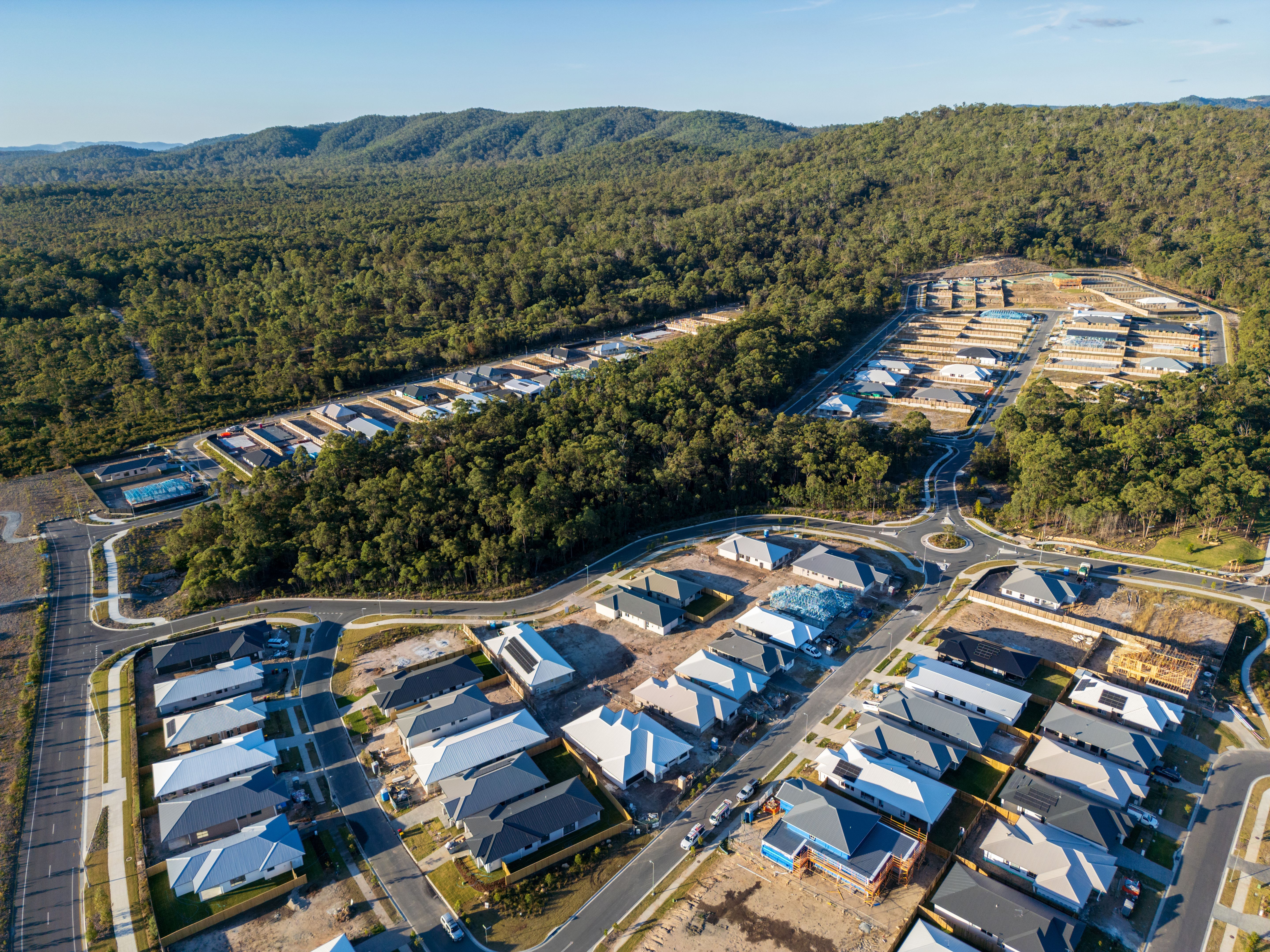 Drone view of new housing development