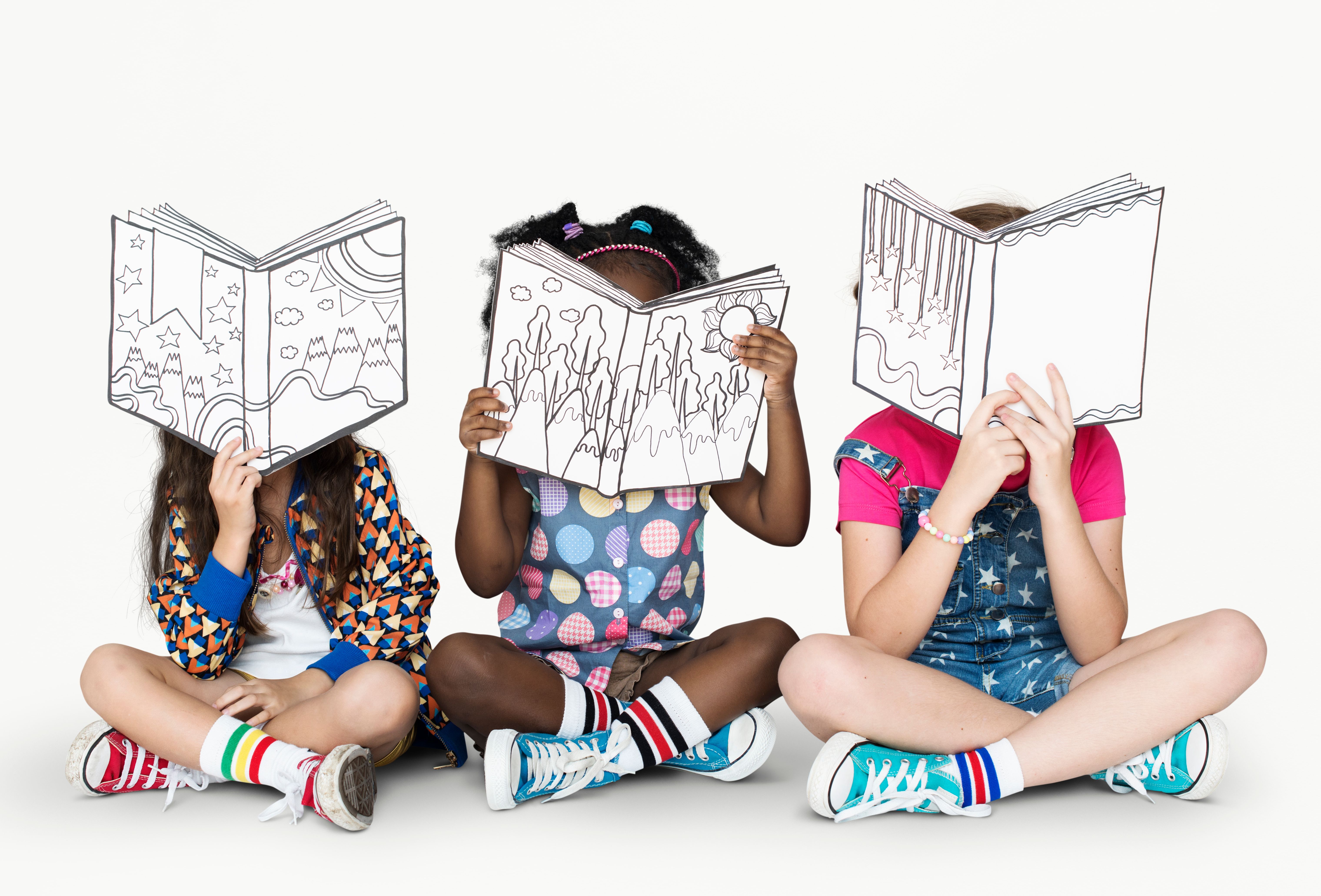 children reading books