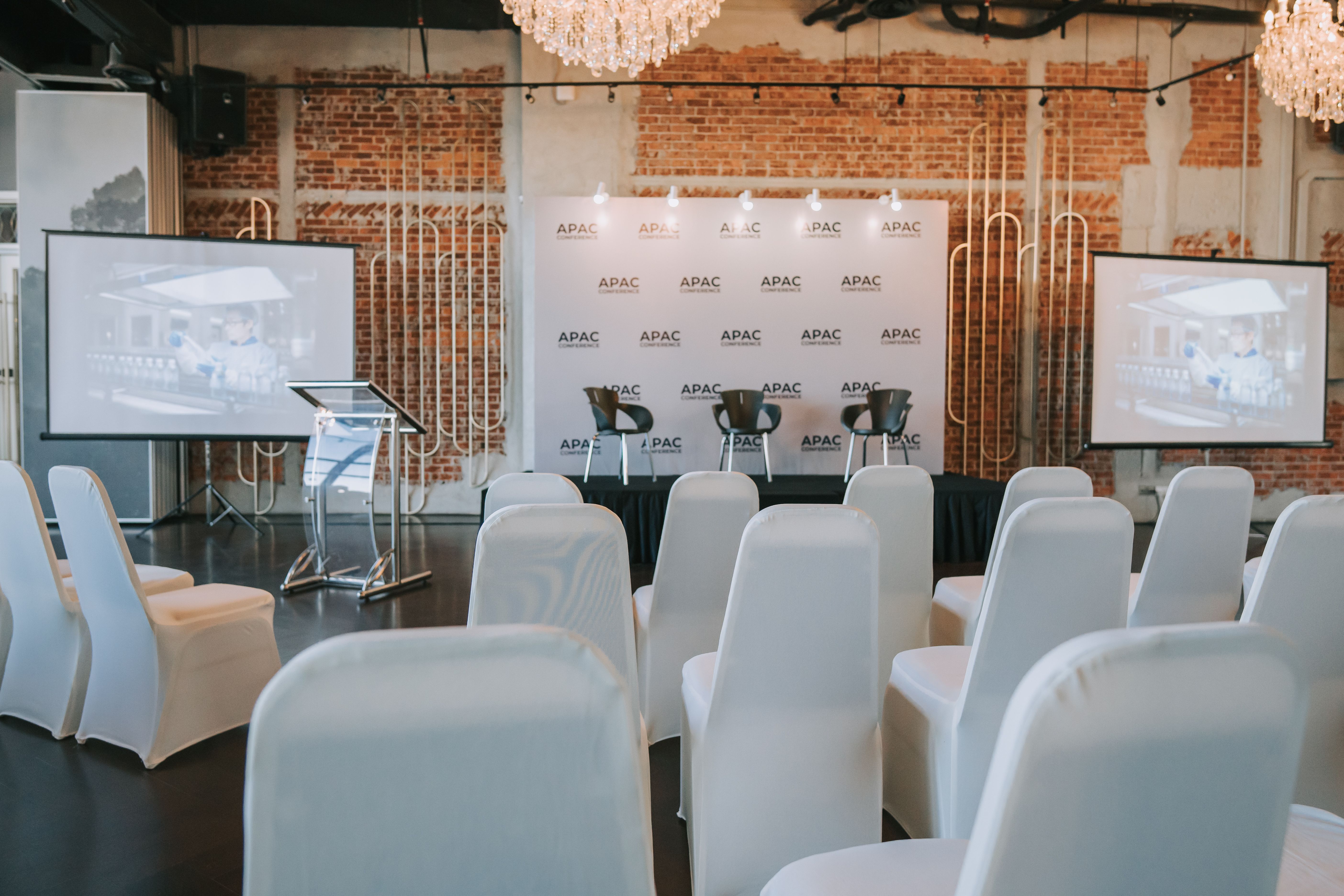 corporate event setup