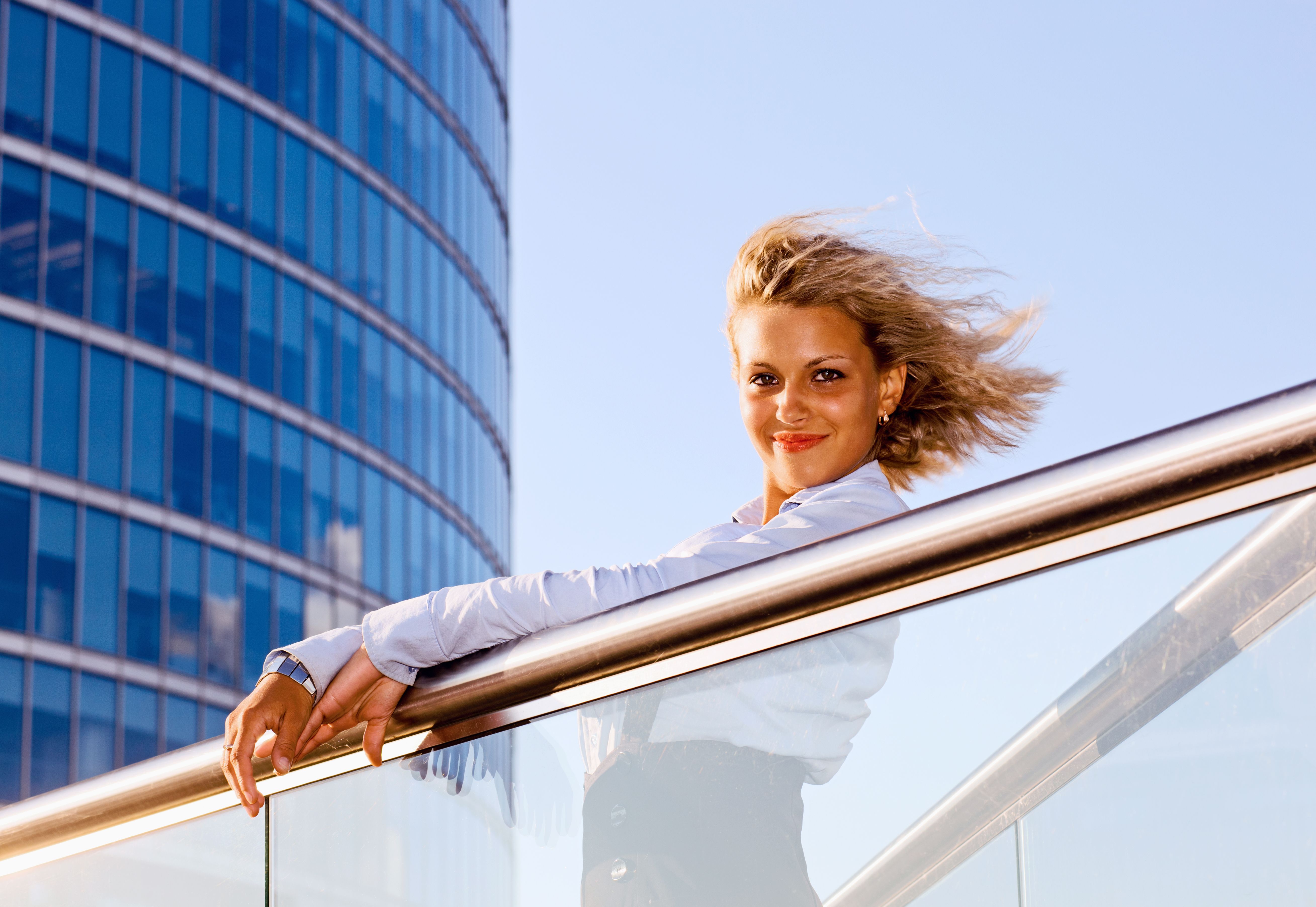 happy blond woman . happy blond woman .