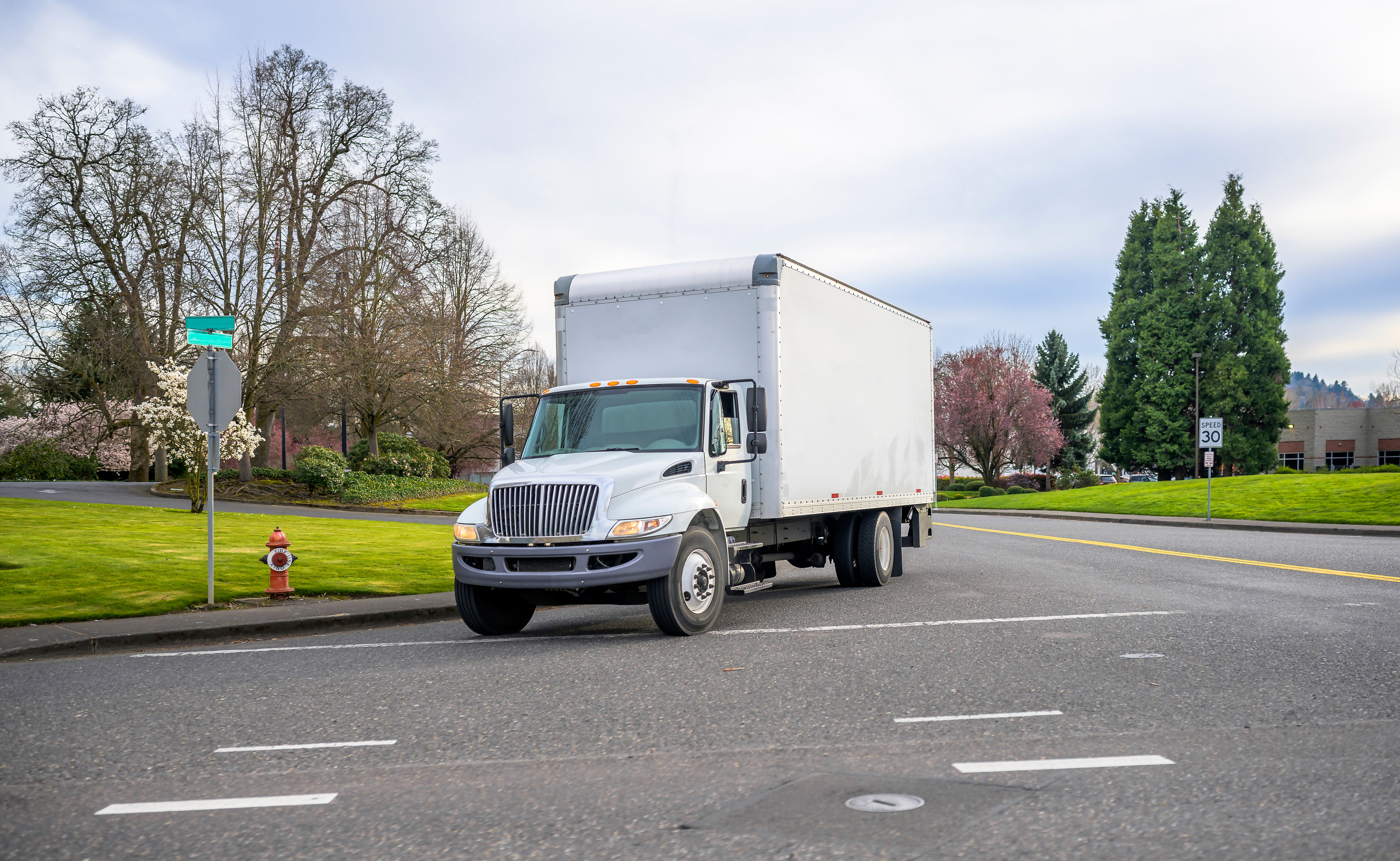 box truck on road