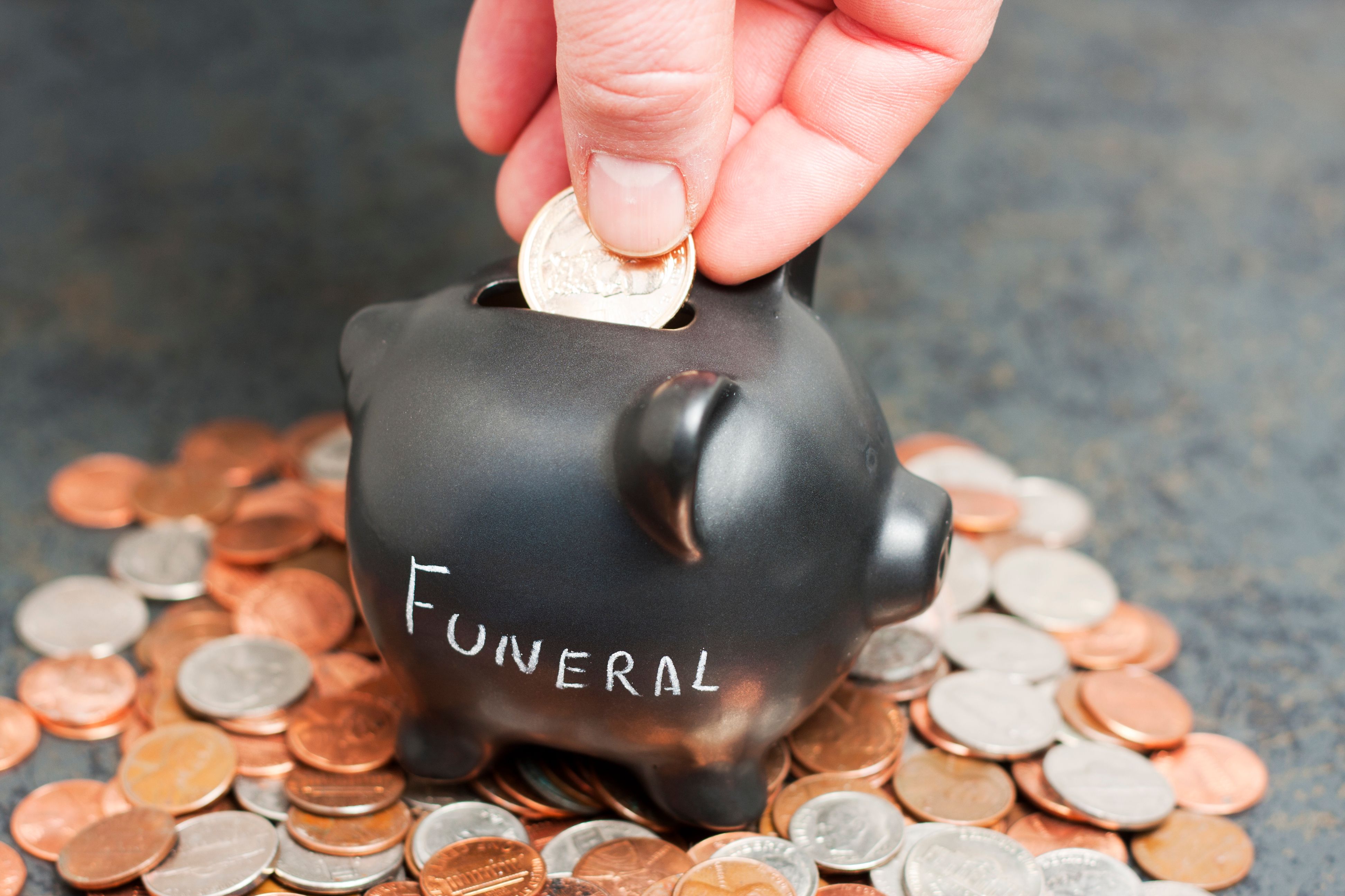 Funeral Piggy Bank on Coins Funeral Piggy Bank on Coins