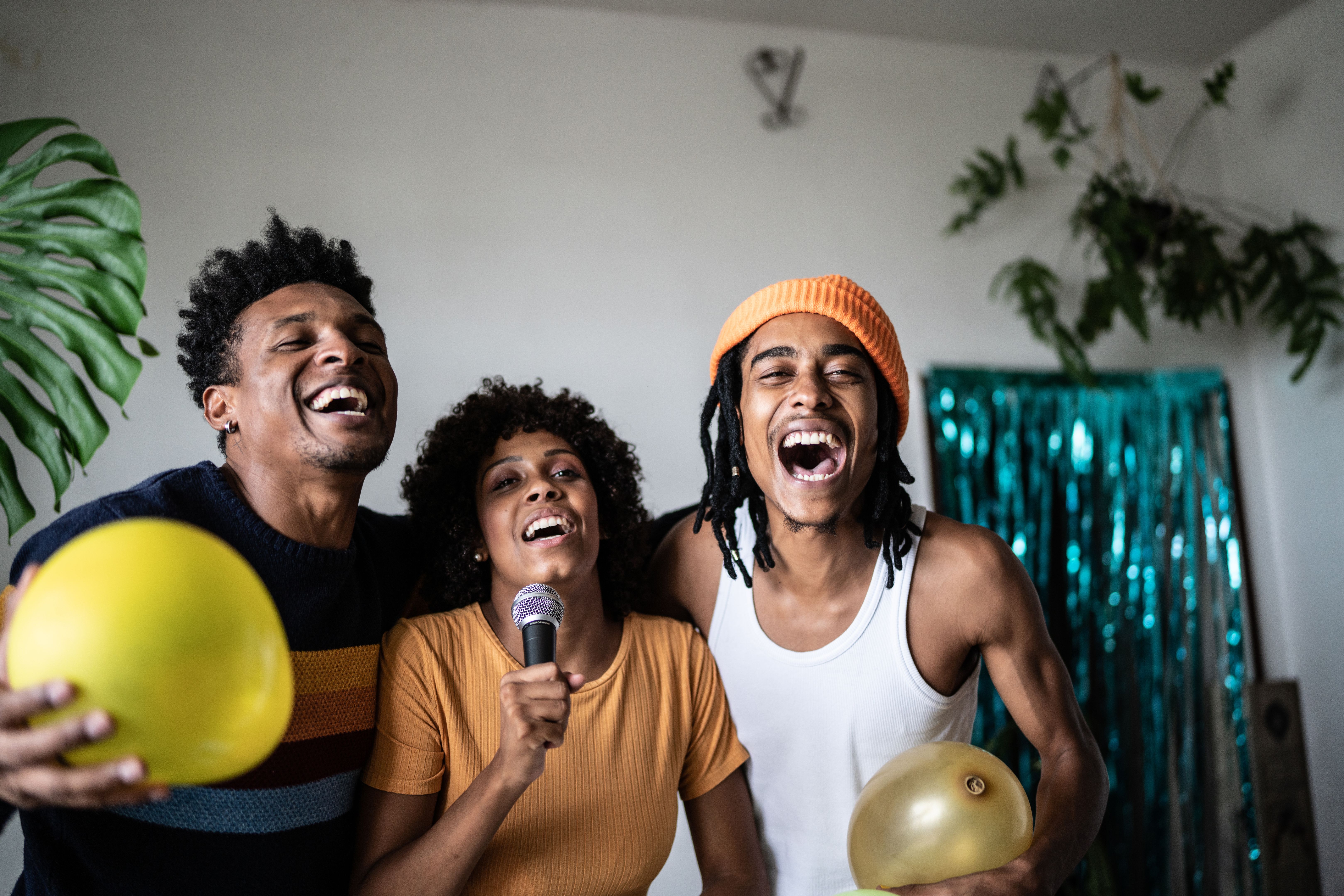 happy people singing