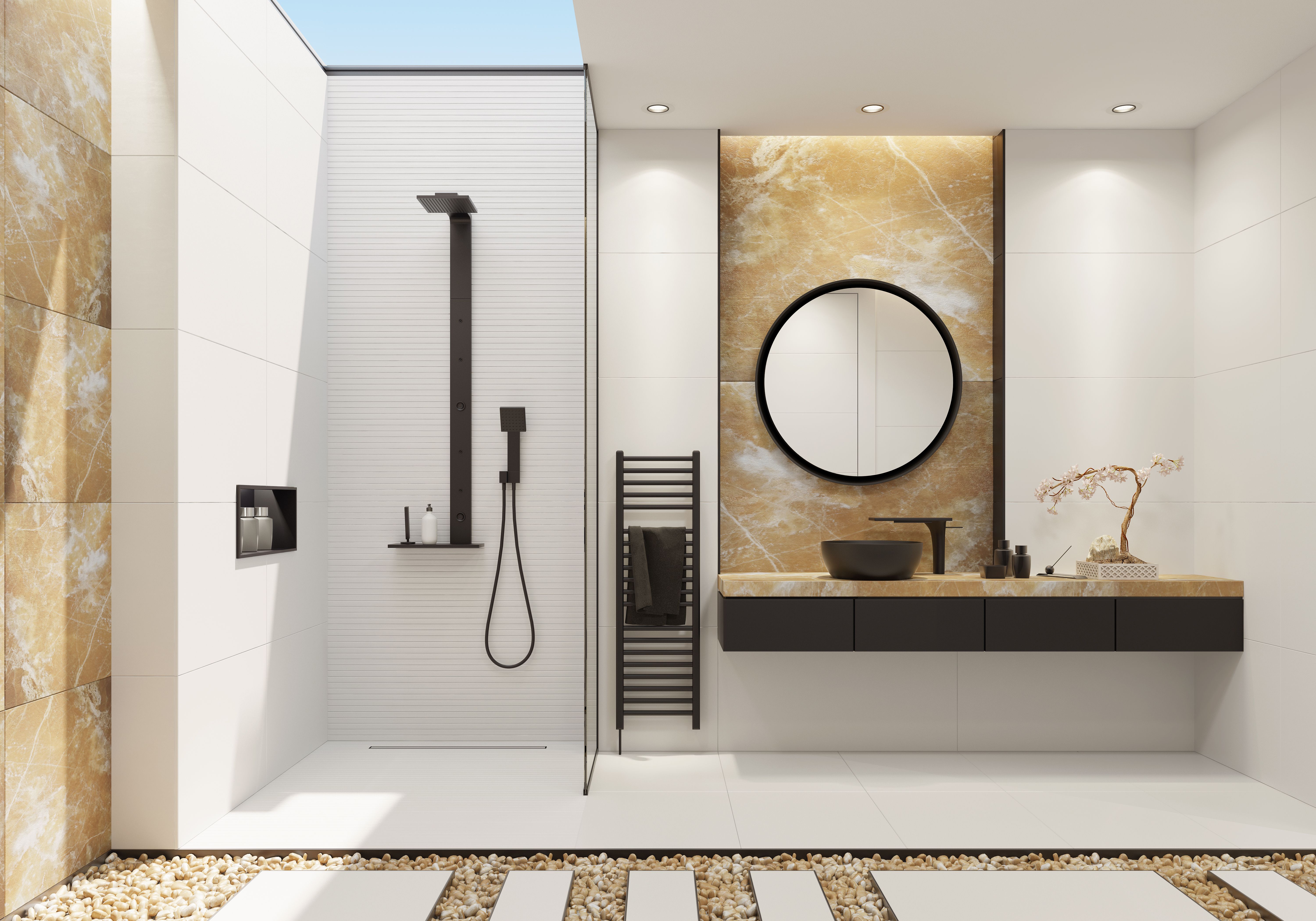 modern walk-in shower
