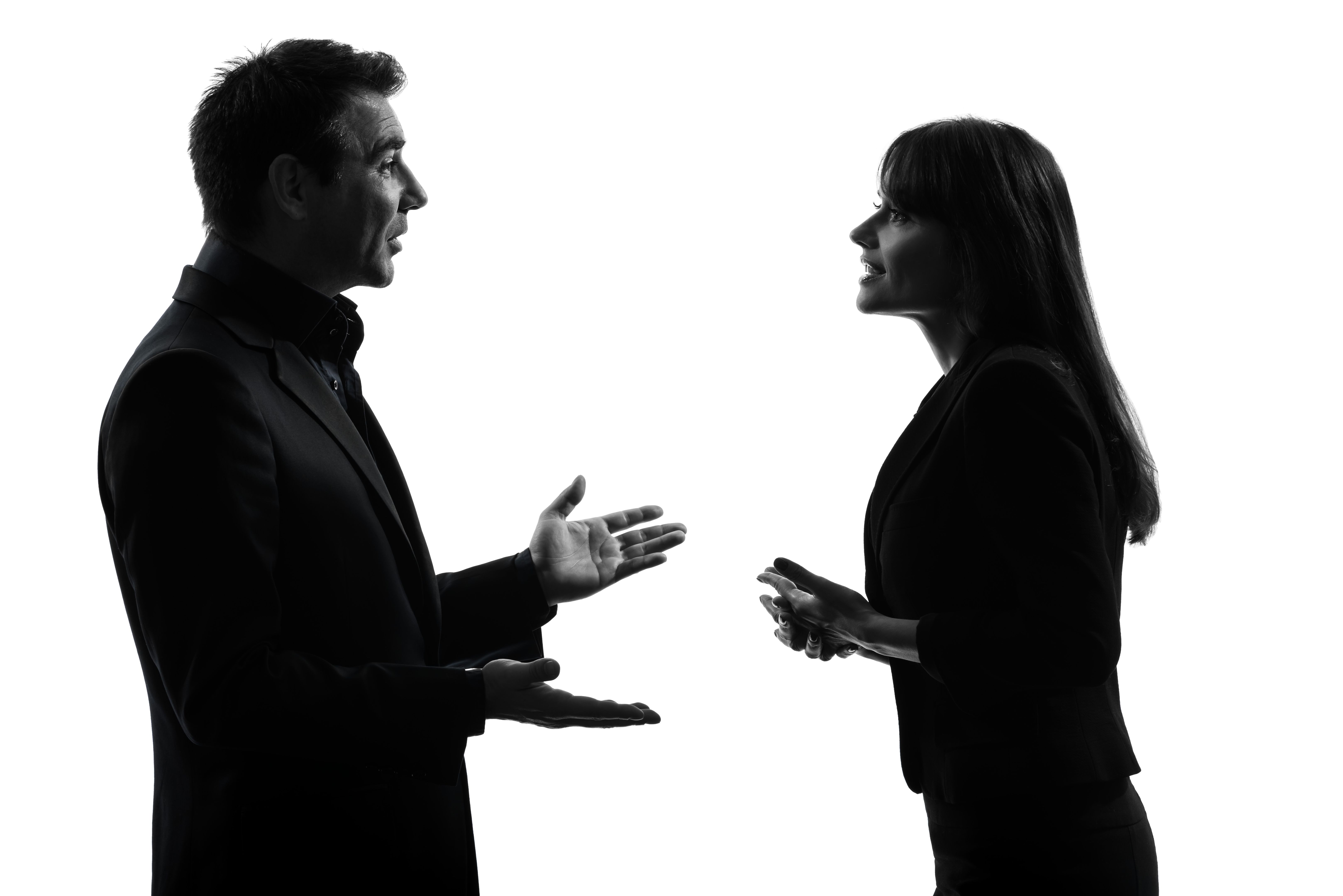 business  couple woman man silhouette