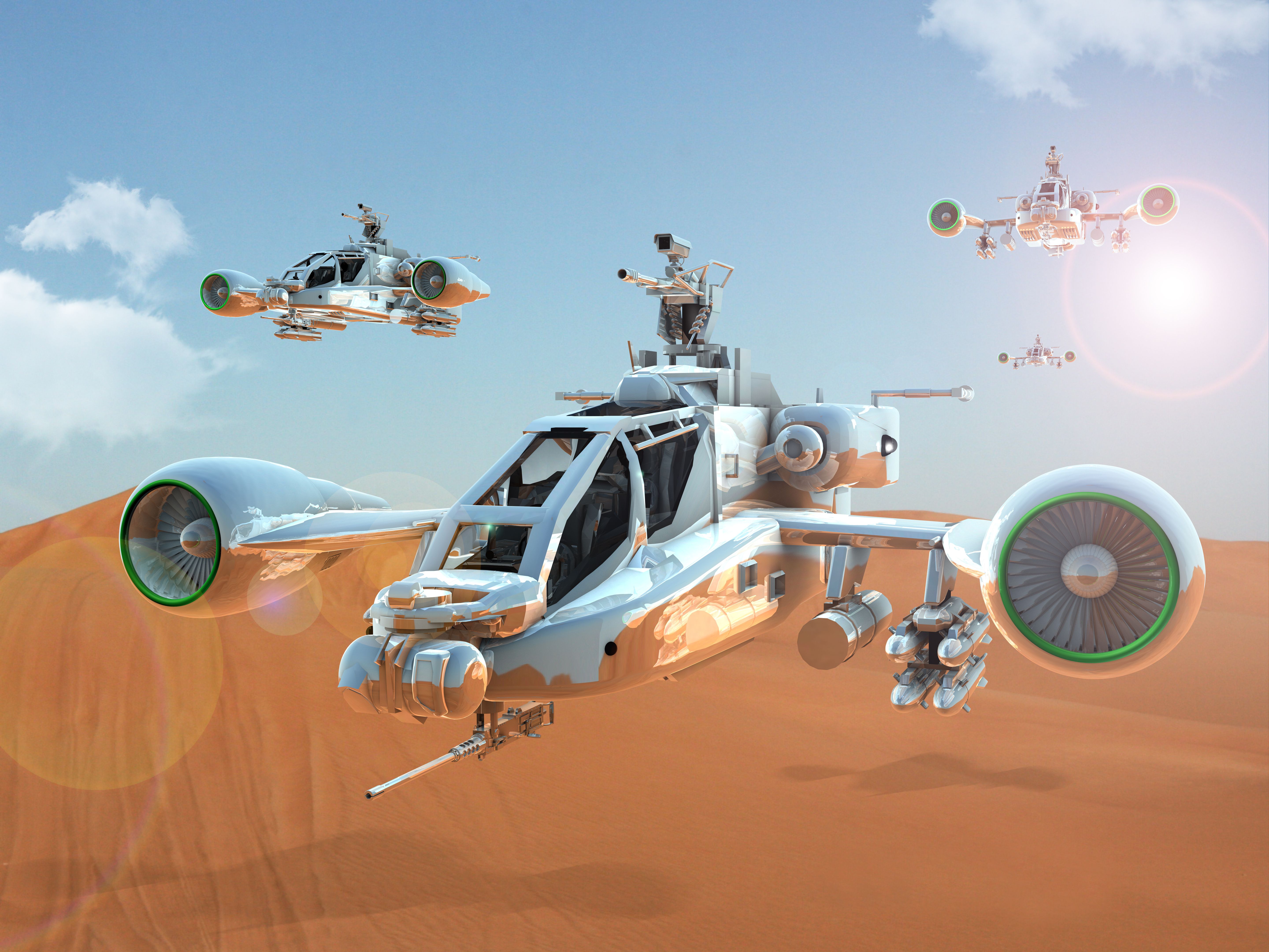 Futuristic Military Fighter Fleet