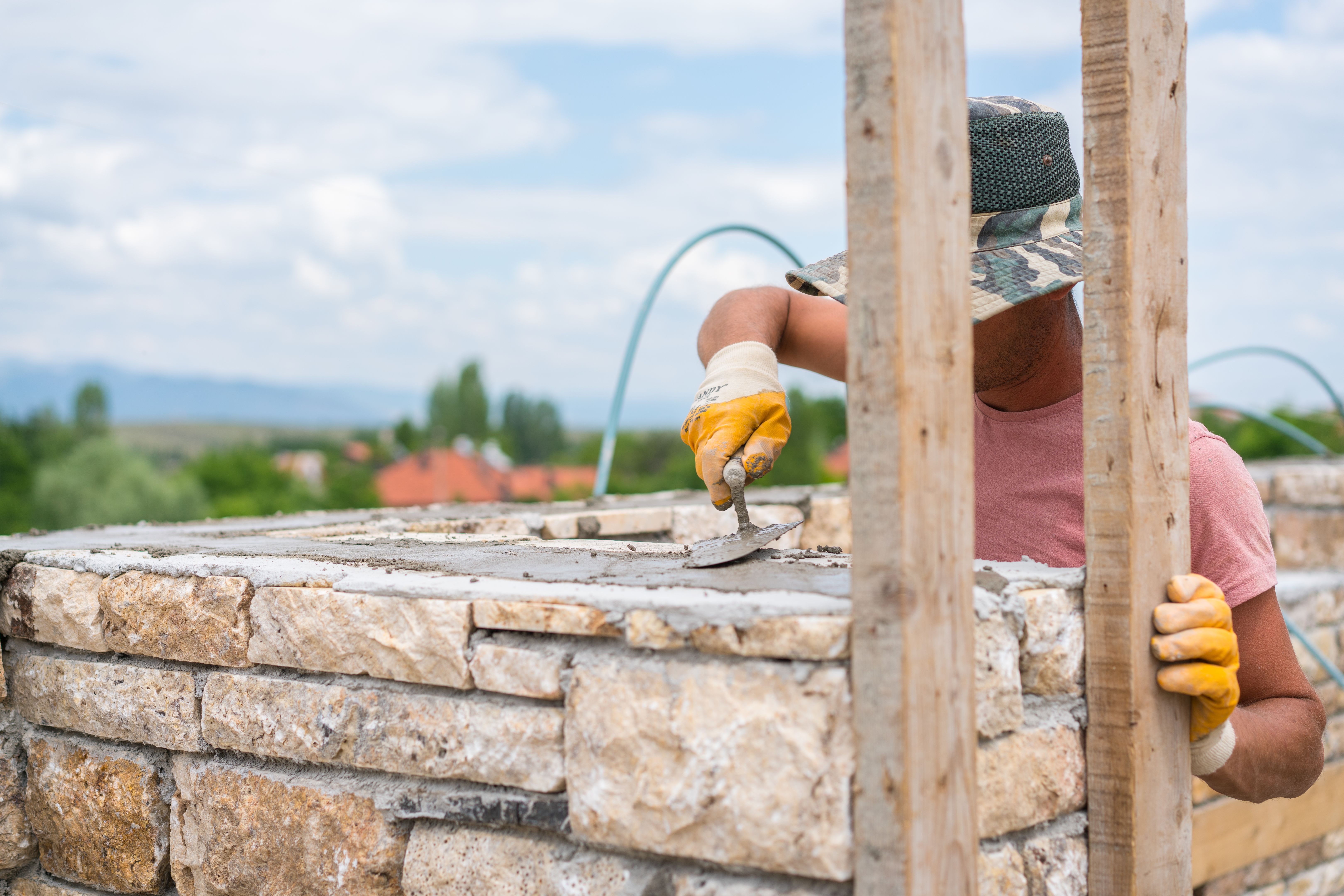 masonry contractor working