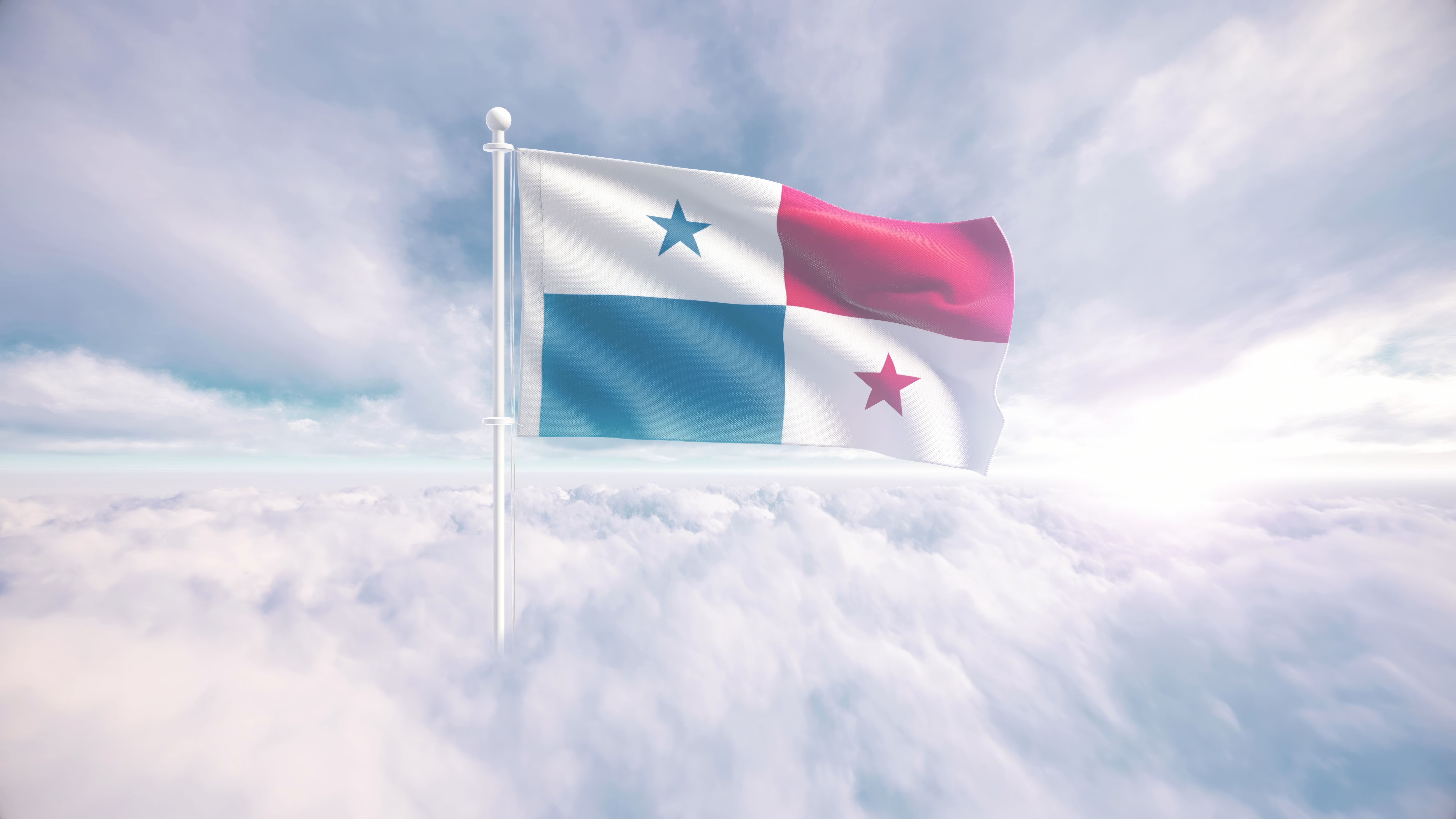 Panamanian flag waving above the clouds, The concept of Panama liberty and patriotism, national flag waving proudly above the clouds, symbolizing freedom, independence day, celebration, freedom, patriotic, power and freedom, Panamanian flag waving above the clouds, The concept of Panama liberty and patriotism, national flag waving proudly above the clouds, symbolizing freedom, independence day, celebration, freedom, patriotic, power and freedom,