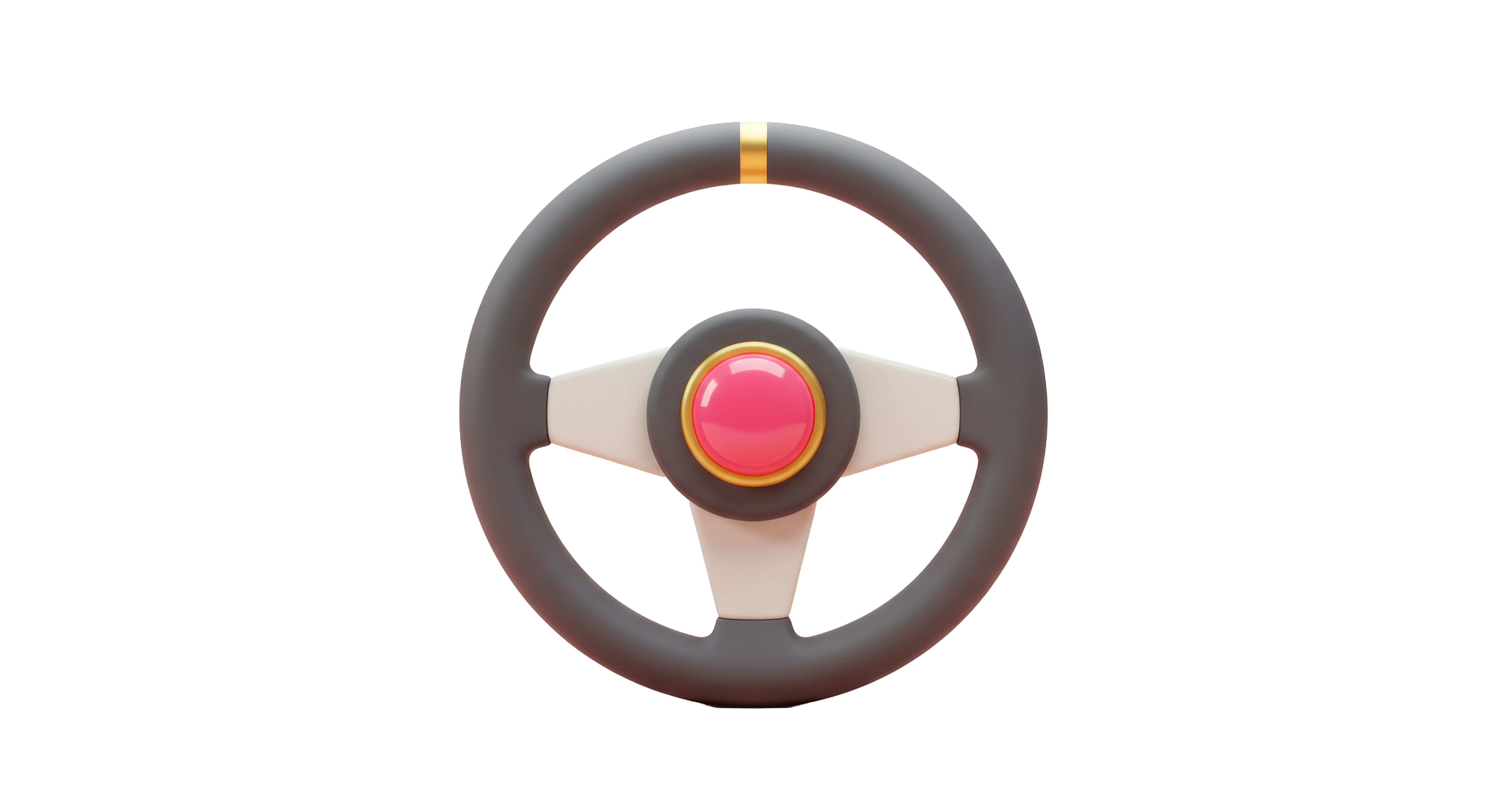 Isolated Steering Wheel 3D Render