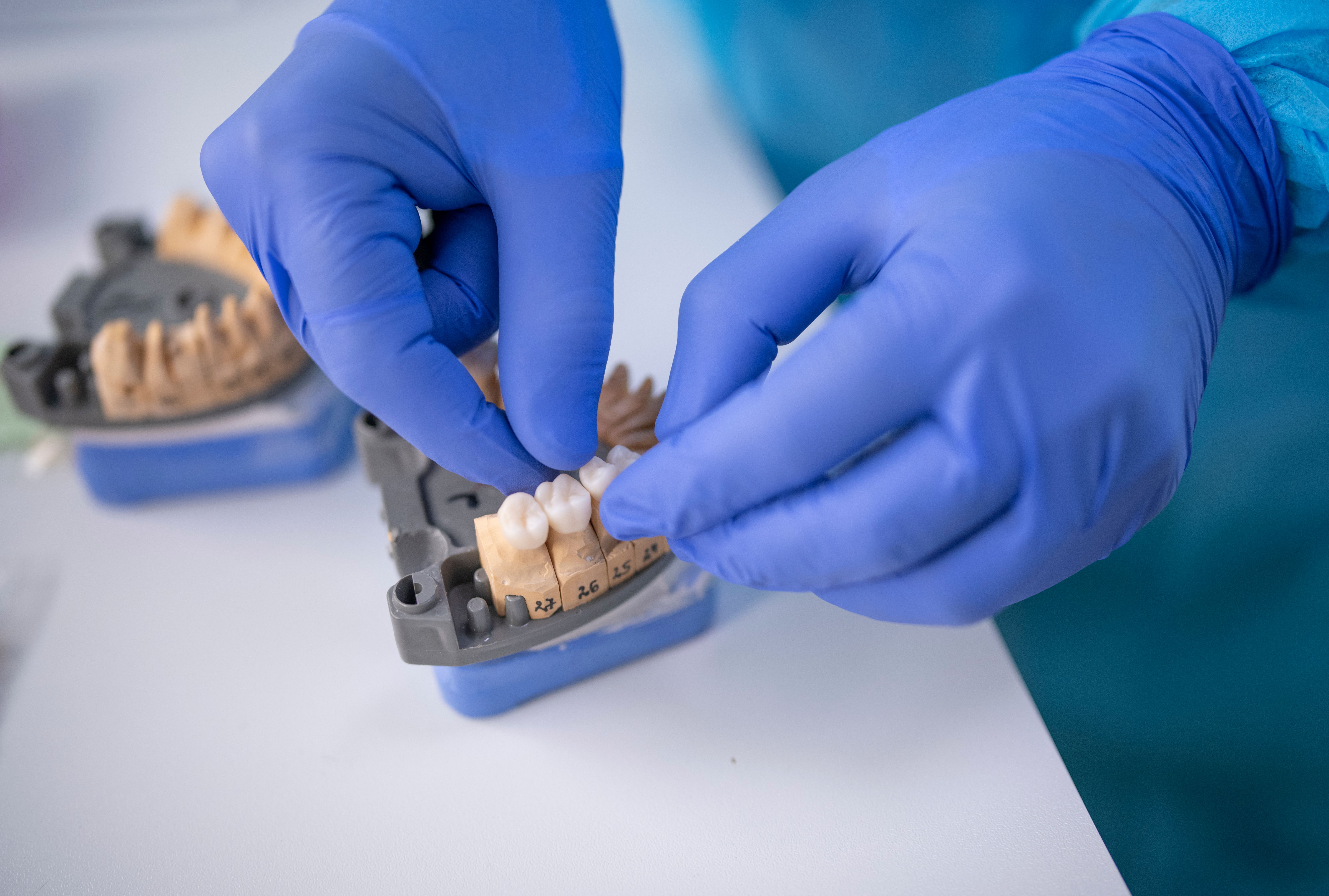 dentist fitting crown